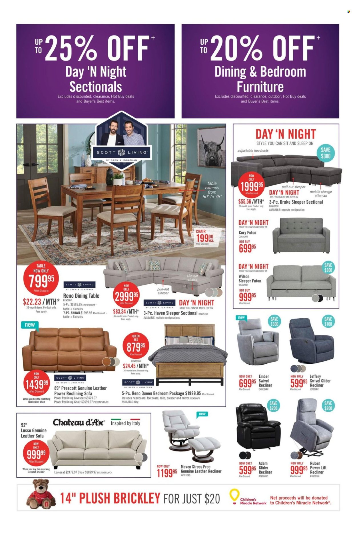 thumbnail - The Brick Flyer - April 16, 2024 - May 01, 2024 - Sales products - dining table, table, chair, leather sofa, loveseat, sofa, recliner chair, ottoman, bed, queen bed, headboard, dresser. Page 5.