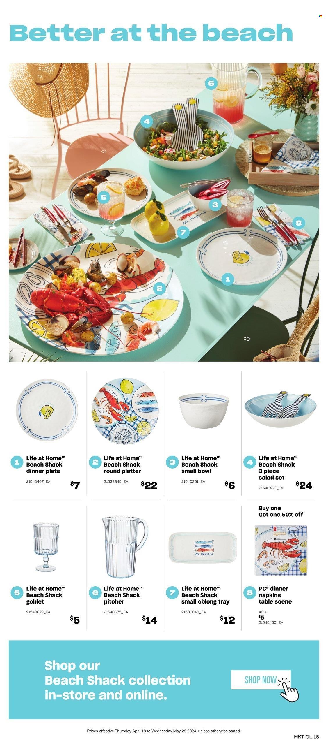 thumbnail - Loblaws Flyer - April 17, 2024 - May 29, 2024 - Sales products - salad, napkins, bowl. Page 16.