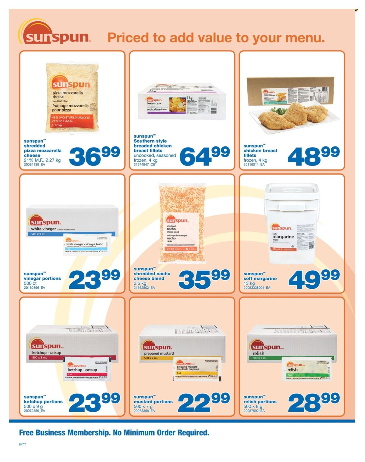 thumbnail - Wholesale Club Flyer - April 18, 2024 - May 08, 2024 - Sales products - pizza, breaded chicken, shredded cheese, cheese, margarine, relish, mustard, ketchup, vinegar. Page 7.