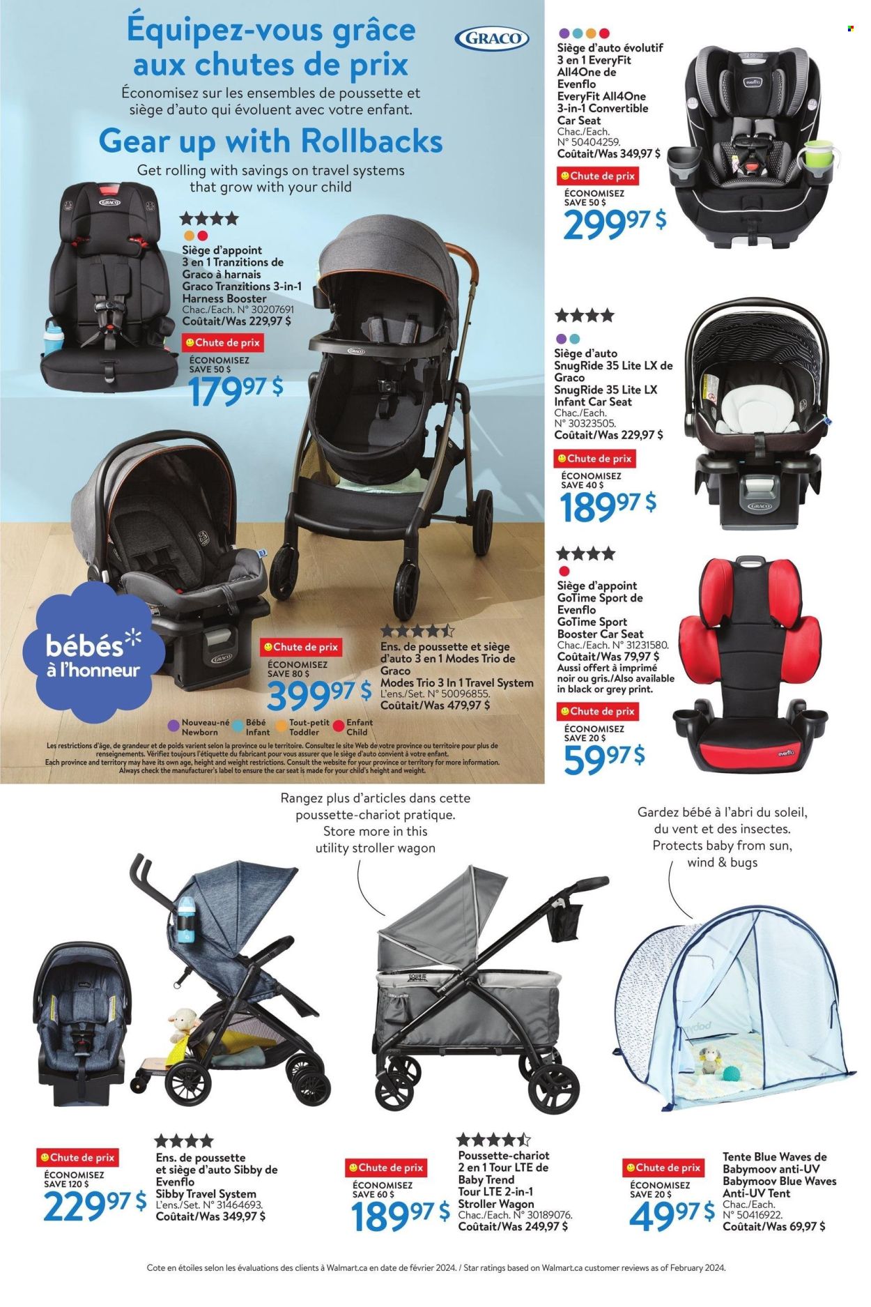 thumbnail - Walmart Flyer - April 18, 2024 - May 01, 2024 - Sales products - baby car seat, car seat, wagon, tent. Page 5.