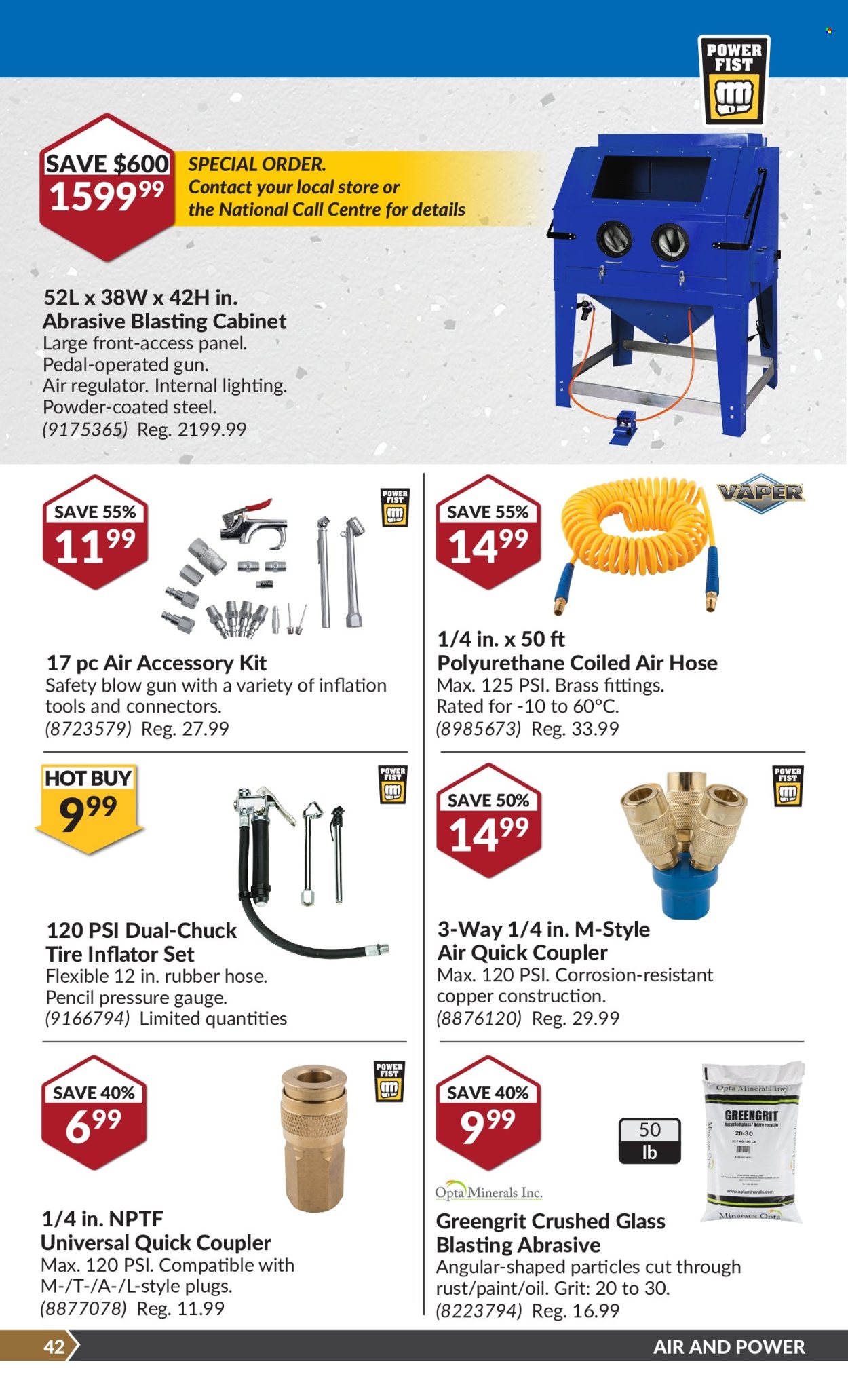 thumbnail - Princess Auto Flyer - April 23, 2024 - May 05, 2024 - Sales products - paint, lighting, plug, cabinet, air hose, gauge, garden hose, tire inflator. Page 45.