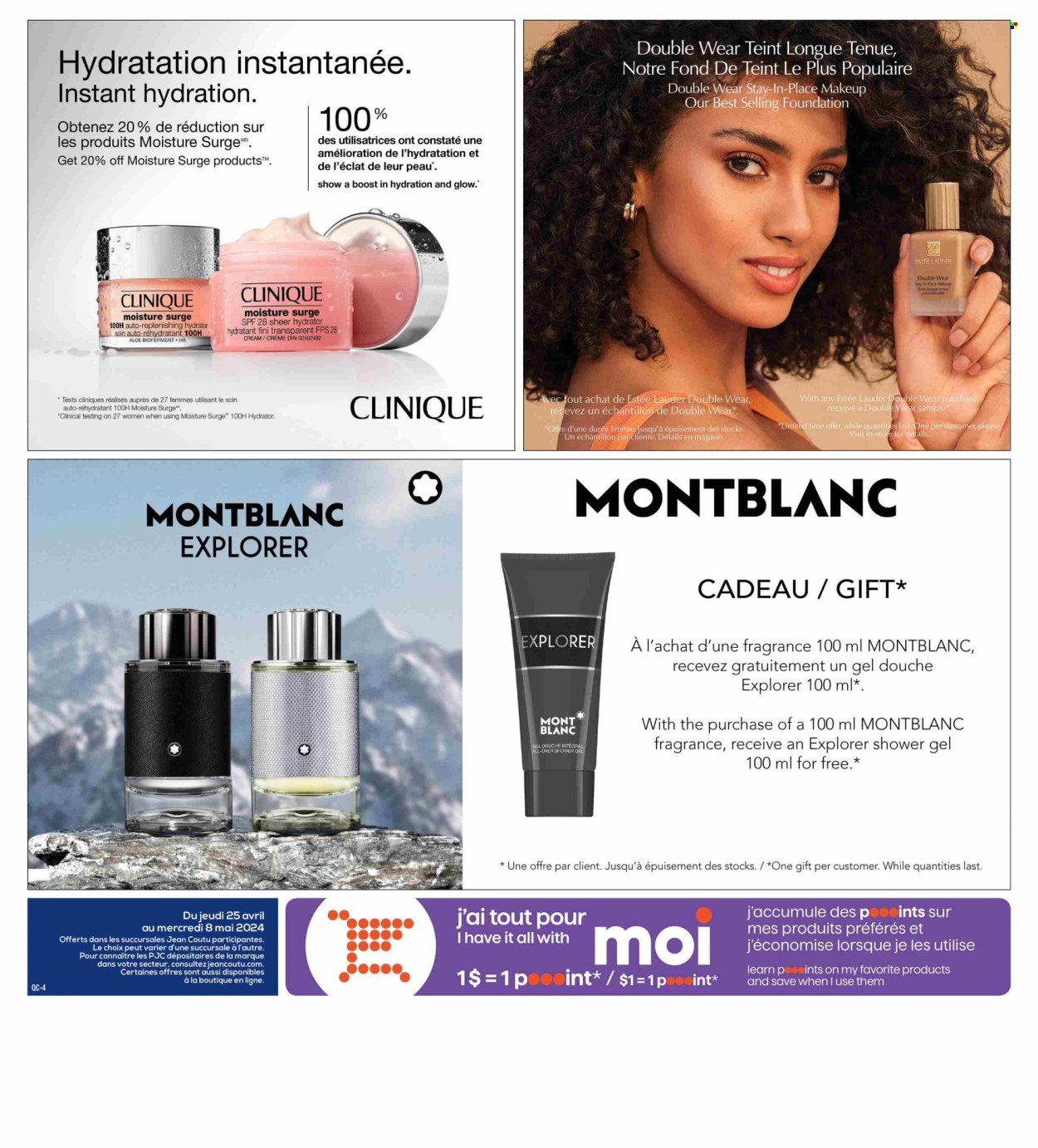 thumbnail - Jean Coutu Flyer - April 25, 2024 - May 08, 2024 - Sales products - Boost, shower gel, Clinique, Estée Lauder, Eclat, fragrance, makeup. Page 4.