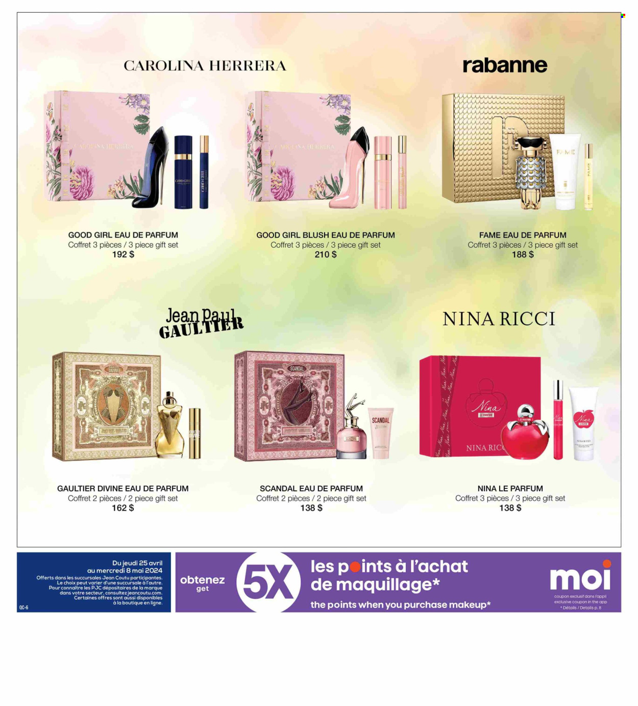 thumbnail - Jean Coutu Flyer - April 25, 2024 - May 08, 2024 - Sales products - gift set, Carolina Herrera, eau de parfum, makeup. Page 6.
