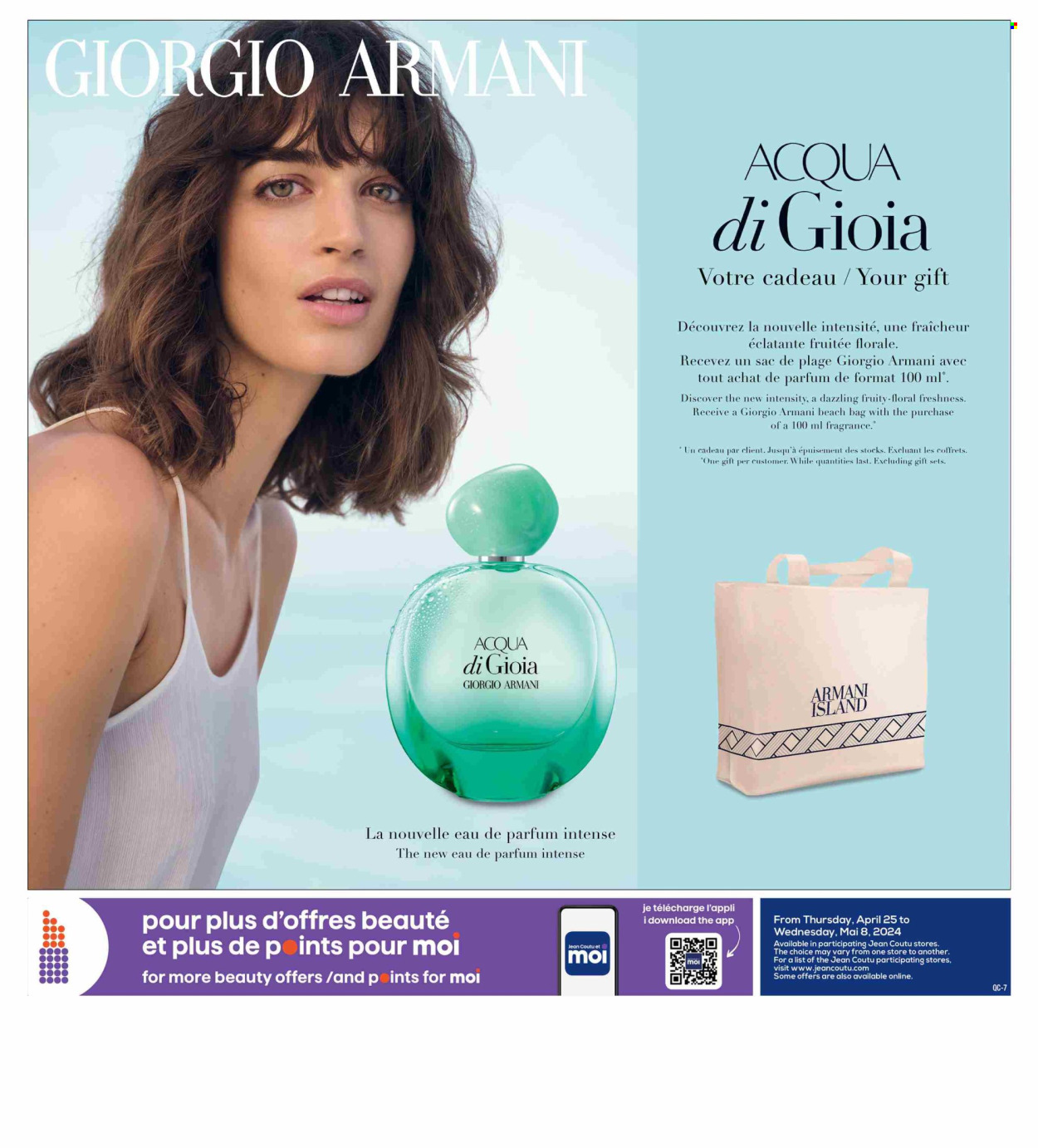 thumbnail - Jean Coutu Flyer - April 25, 2024 - May 08, 2024 - Sales products - gift set, eau de parfum, fragrance, Giorgio Armani. Page 7.