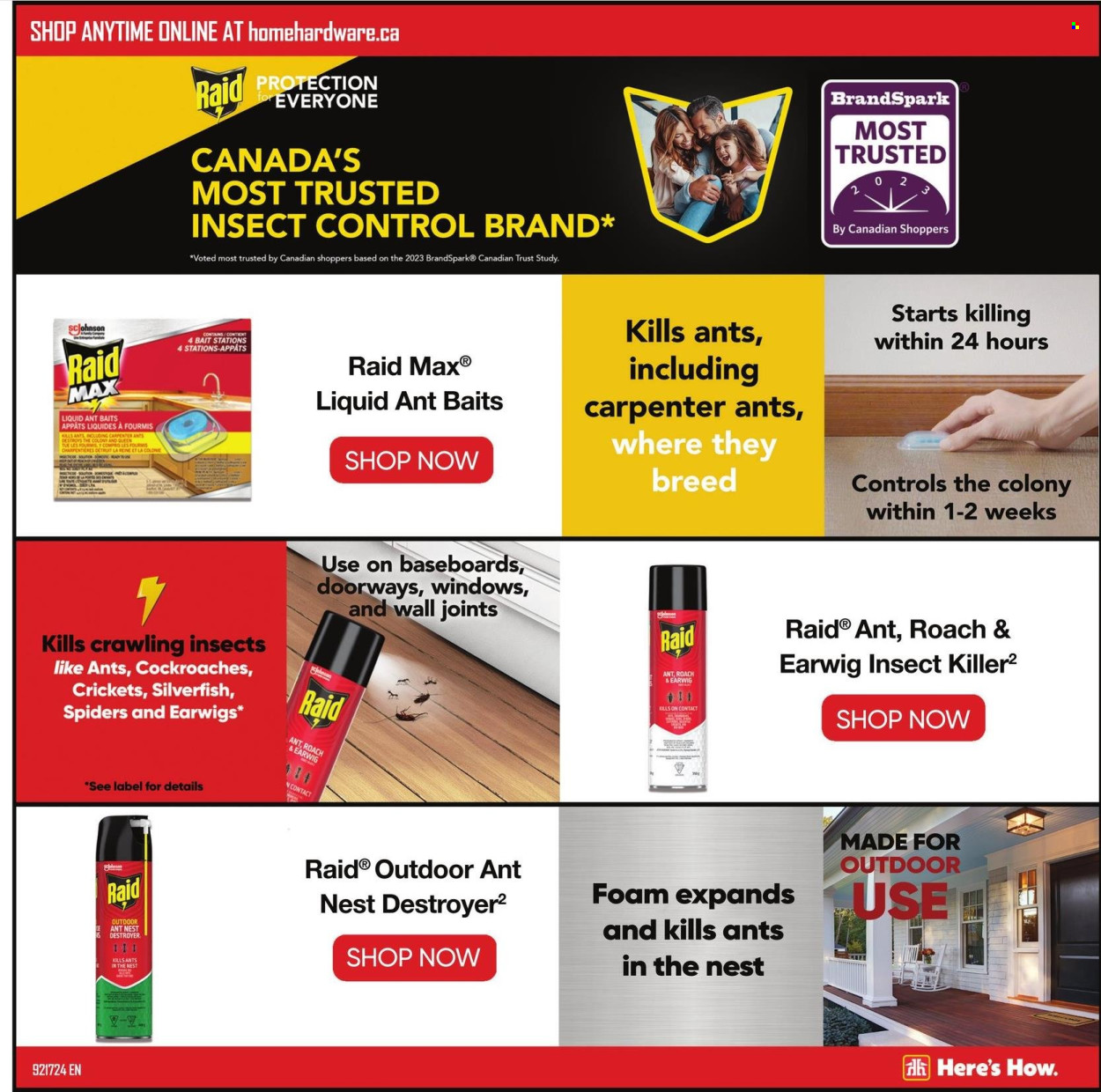 thumbnail - Home Hardware Building Centre Flyer - April 25, 2024 - May 08, 2024 - Sales products - insect killer, Raid. Page 13.