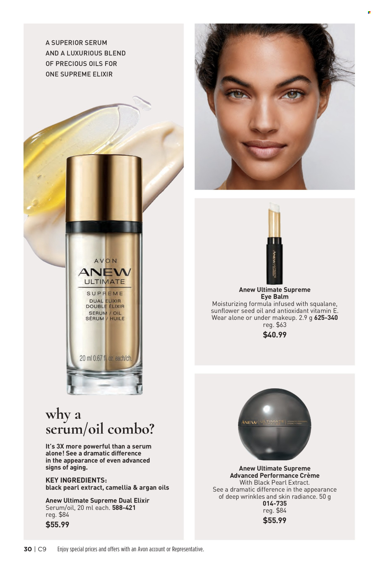 thumbnail - Avon Flyer - Sales products - Avon, Anew, serum, makeup. Page 30.