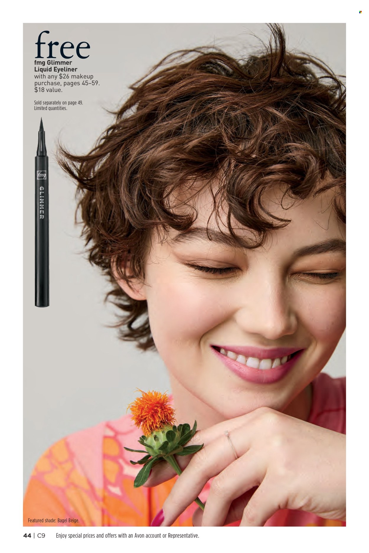 thumbnail - Avon Flyer - Sales products - Avon, makeup, eyeliner. Page 44.