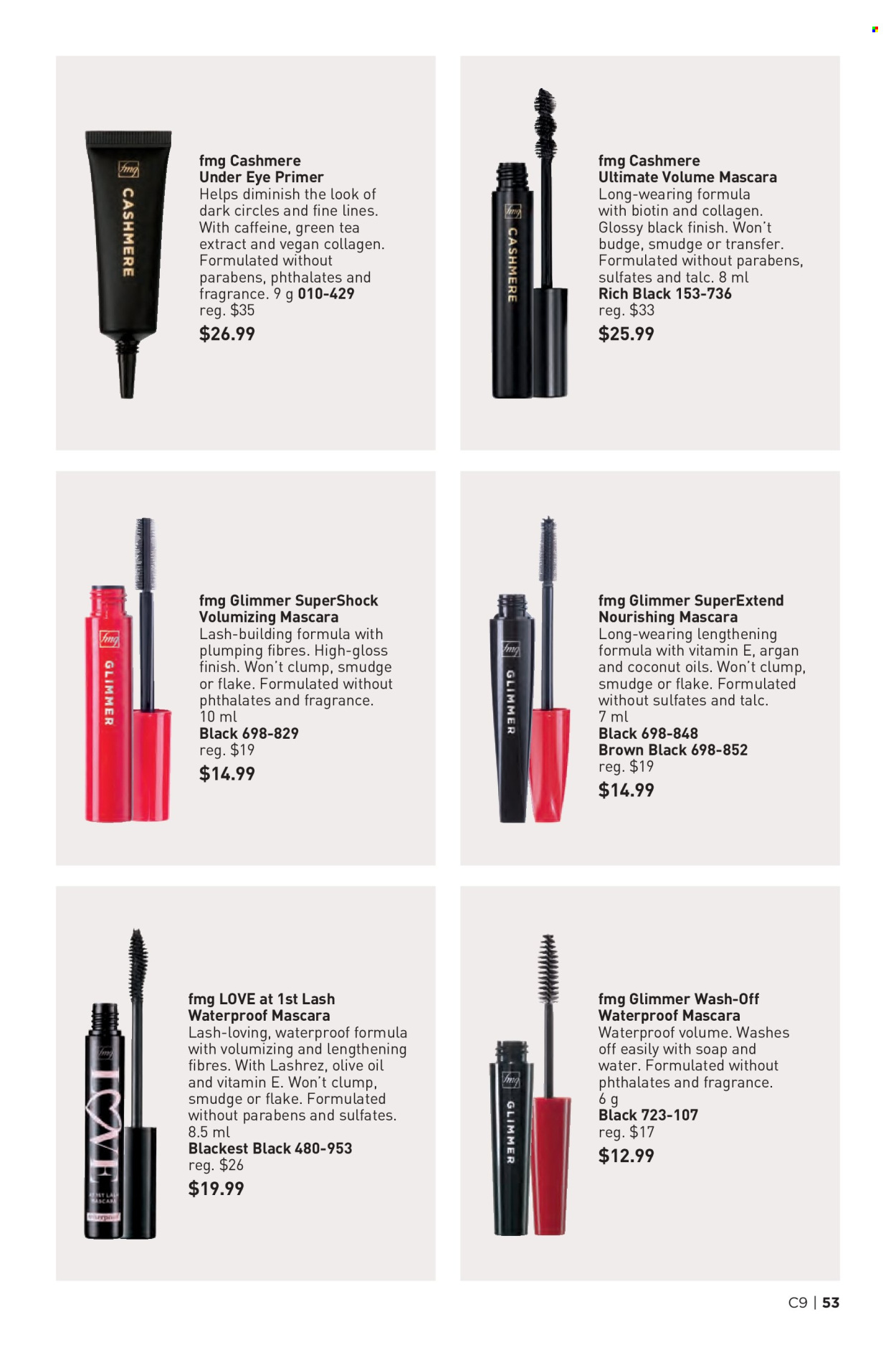 thumbnail - Avon Flyer - Sales products - soap, mascara, waterproof mascara, Biotin. Page 53.