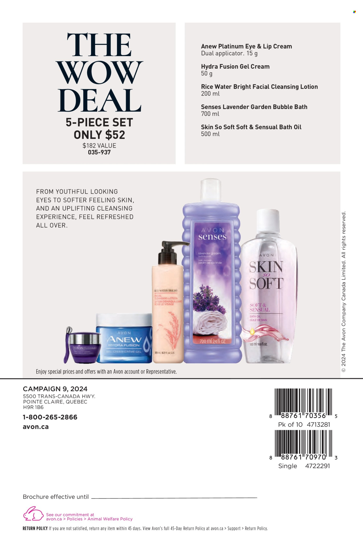 thumbnail - Avon Flyer - Sales products - Ace, bath oil, bubble bath, Avon, Anew, gel cream, Skin So Soft, skin care product. Page 100.