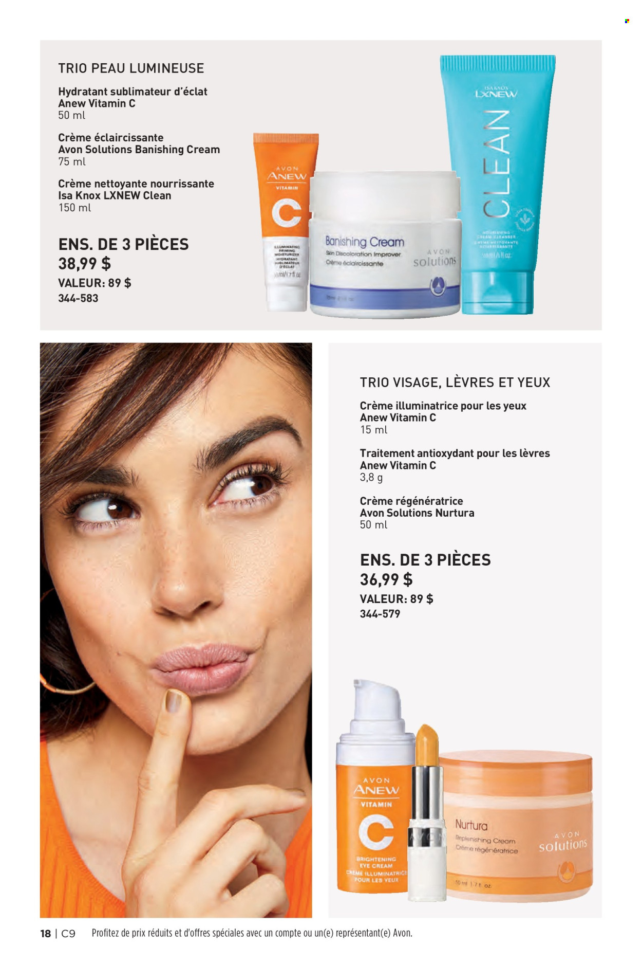 thumbnail - Avon Flyer - Sales products - Avon, Anew, eye cream, Eclat, vitamin c. Page 18.