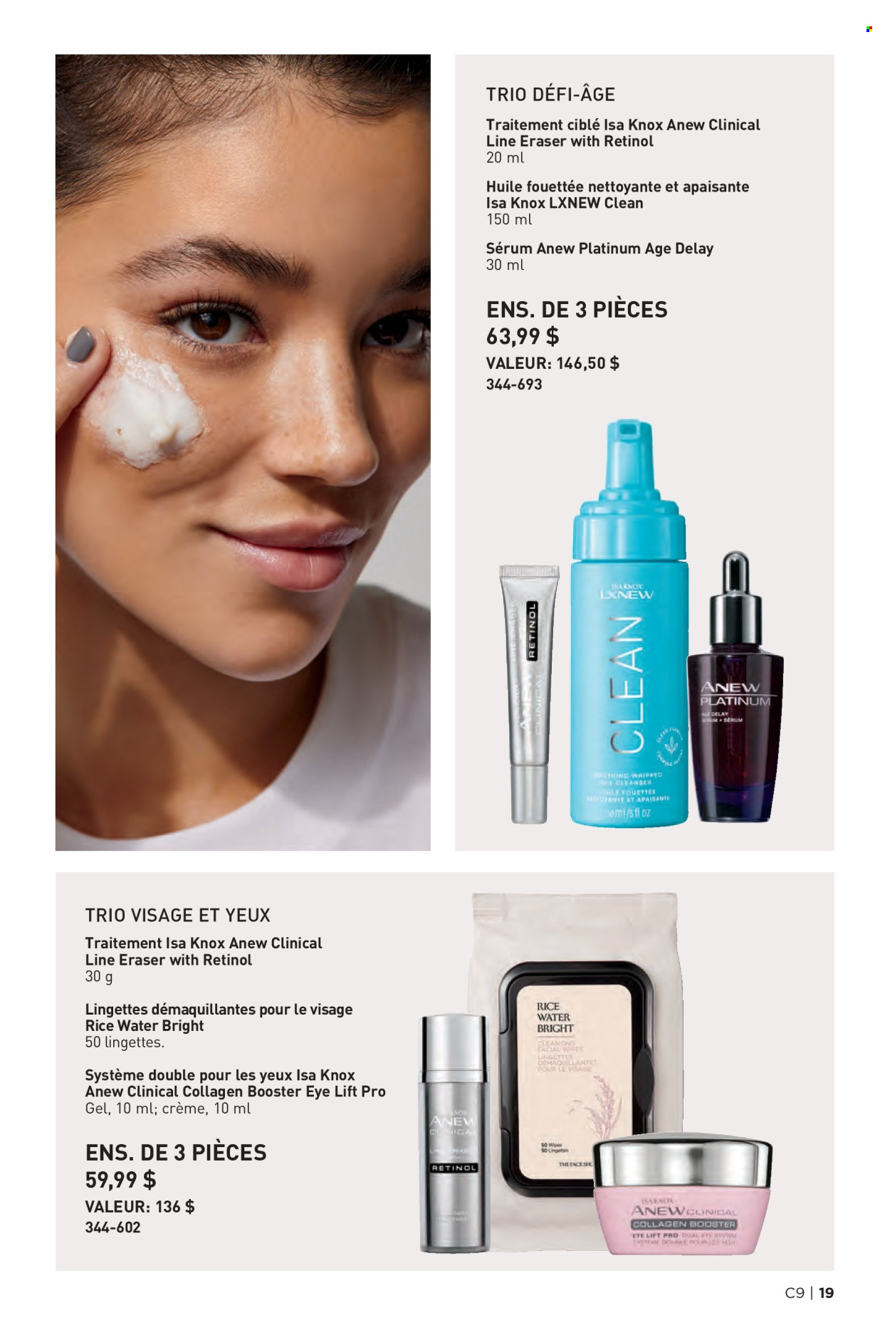 thumbnail - Avon Flyer - Sales products - Anew, cleanser, serum, Line Eraser. Page 19.
