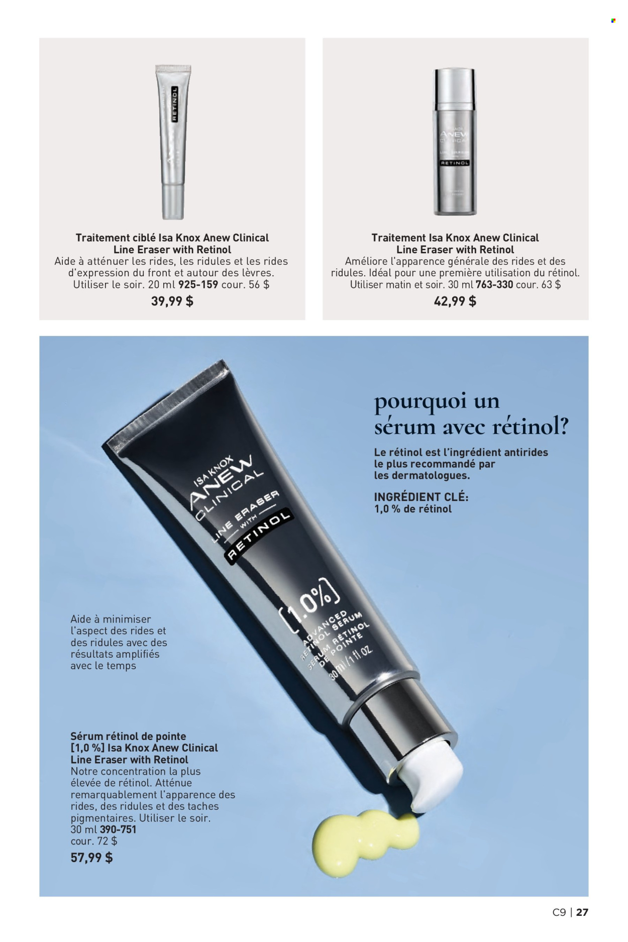thumbnail - Avon Flyer - Sales products - Anew, serum, Line Eraser. Page 27.