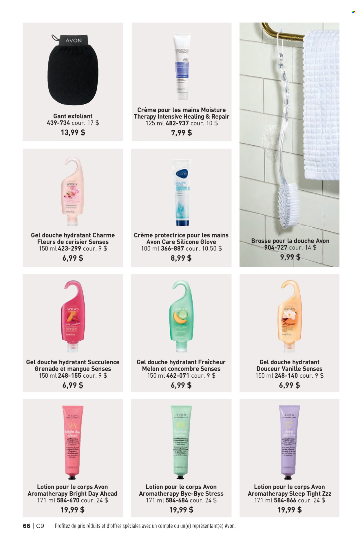 thumbnail - Avon Flyer - Sales products - Avon, Moisture Therapy, gloves. Page 66.