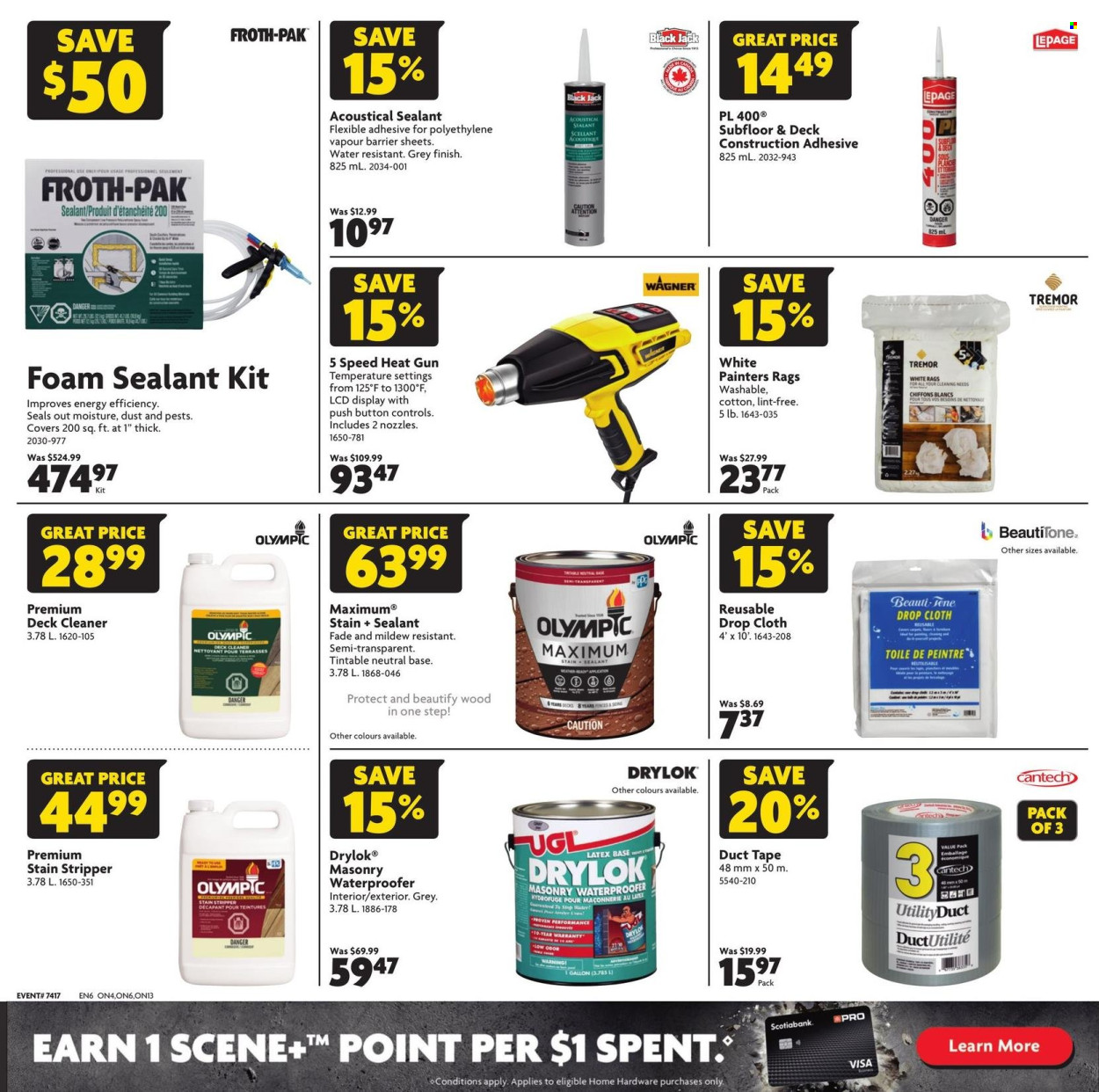 thumbnail - Home Hardware Flyer - April 25, 2024 - May 08, 2024 - Sales products - cleaner, foam sealant, adhesive, heat gun, duct tape. Page 5.