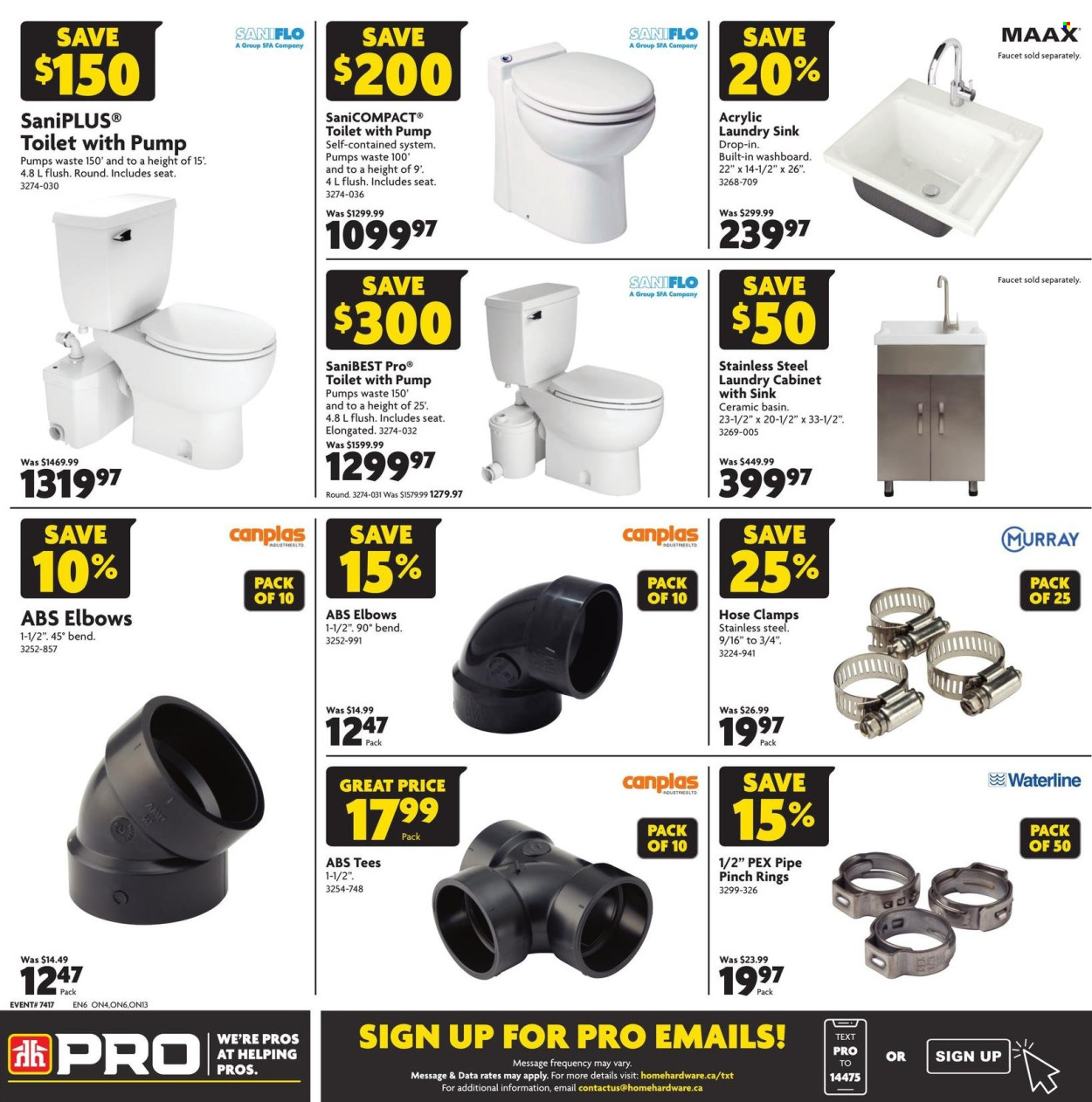 thumbnail - Home Hardware Flyer - April 25, 2024 - May 08, 2024 - Sales products - pipe, cabinet, cabinet with sink, toilet, sink, pump. Page 6.