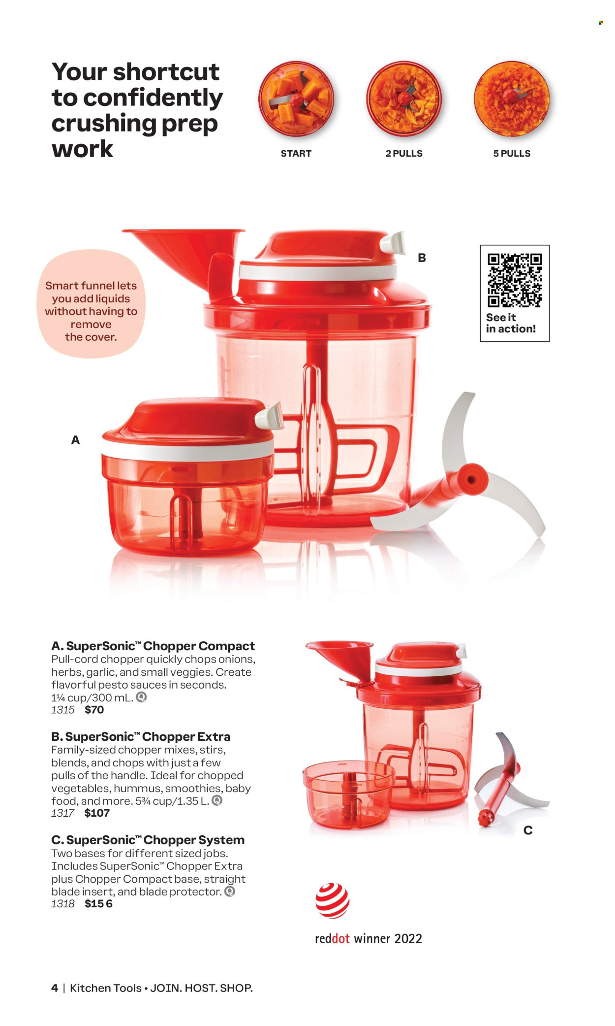thumbnail - Tupperware Flyer - Sales products - cup, handy chopper, kitchen tools. Page 4.