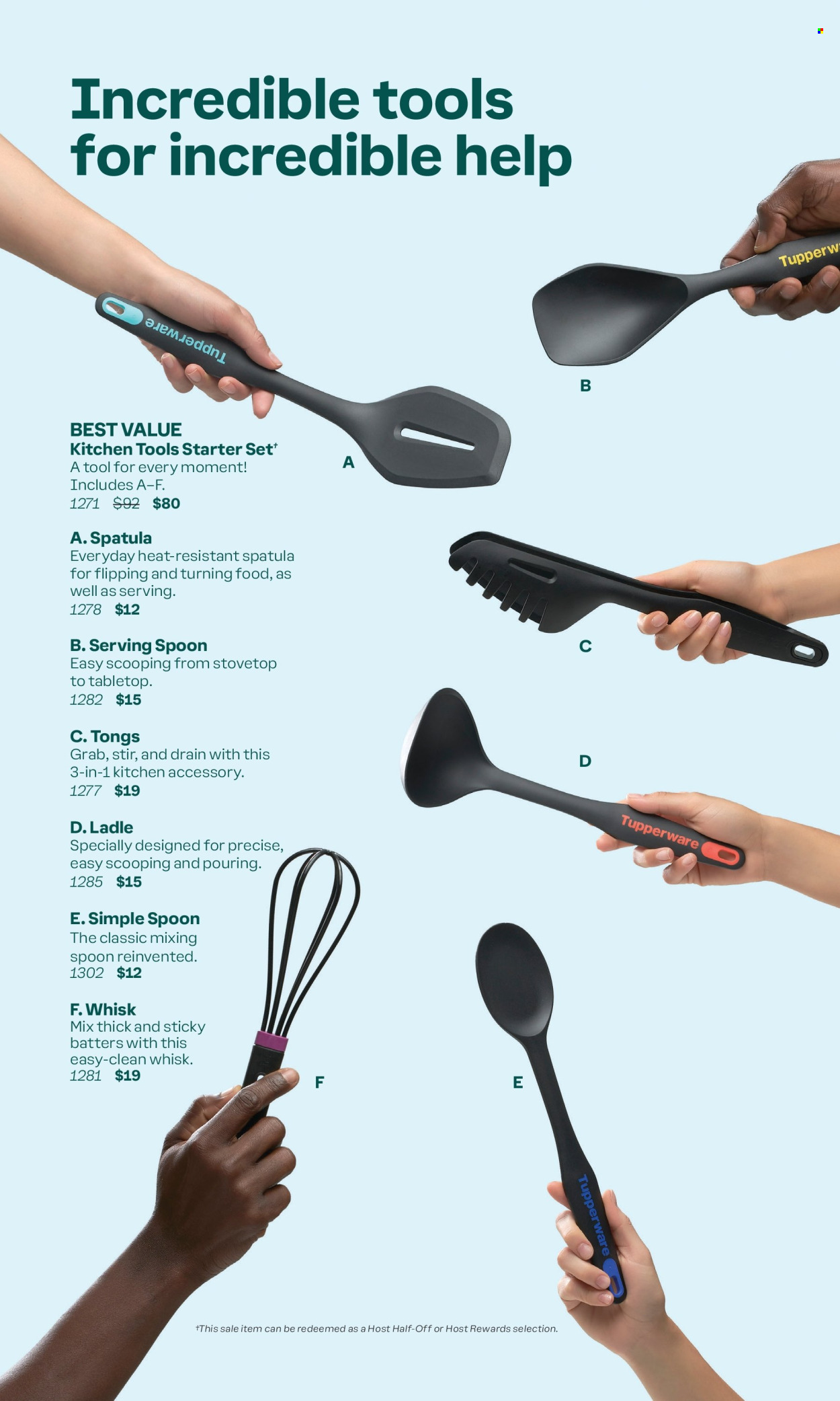 thumbnail - Tupperware Flyer - Sales products - spatula, spoon, tong, kitchen tools. Page 6.