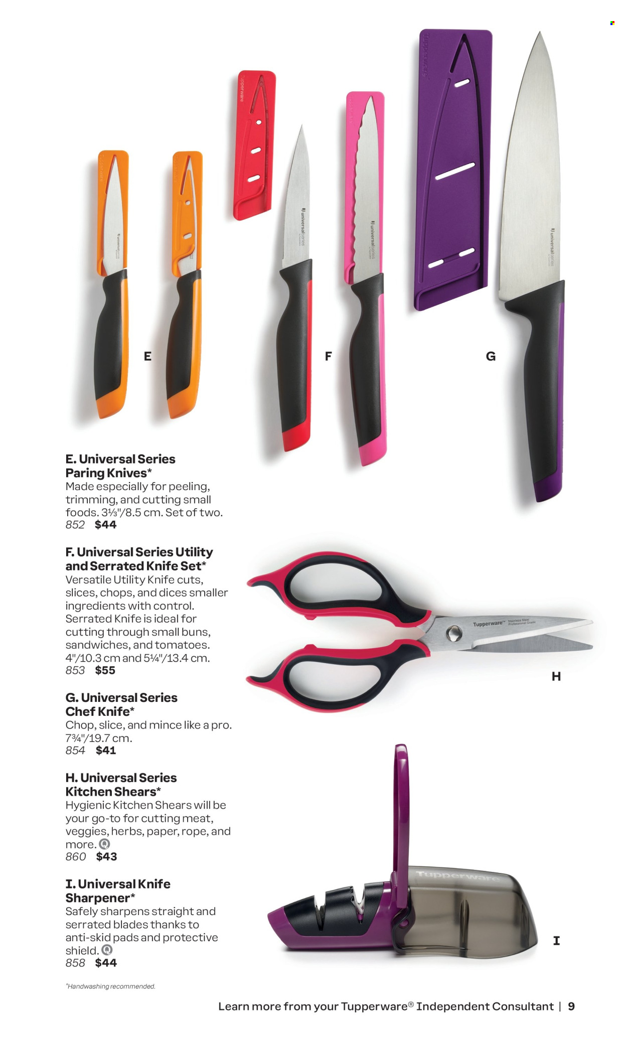 thumbnail - Tupperware Flyer - Sales products - rope, sharpener, knife sharpener, scissors, paper. Page 9.