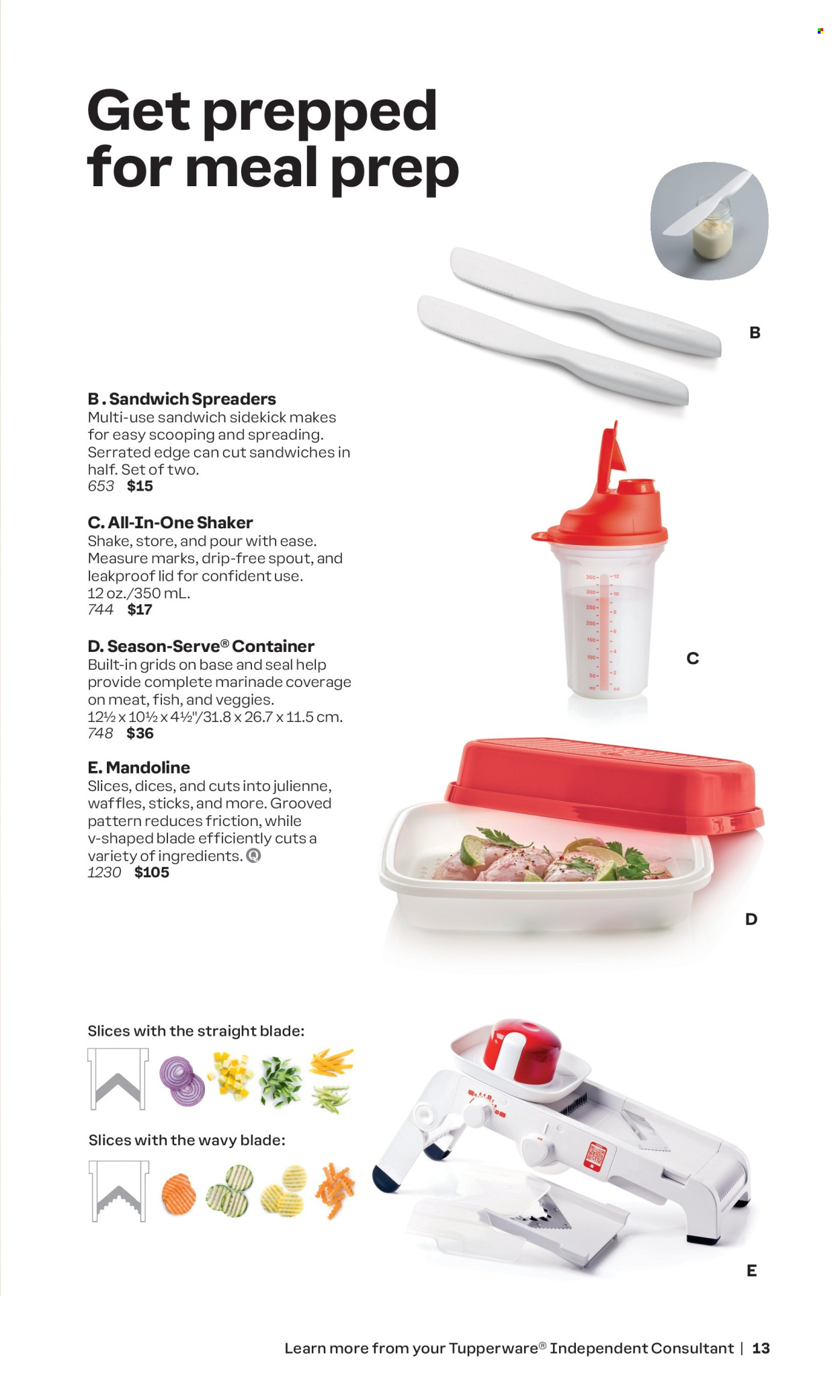 thumbnail - Tupperware Flyer - Sales products - lid, shaker, container. Page 13.