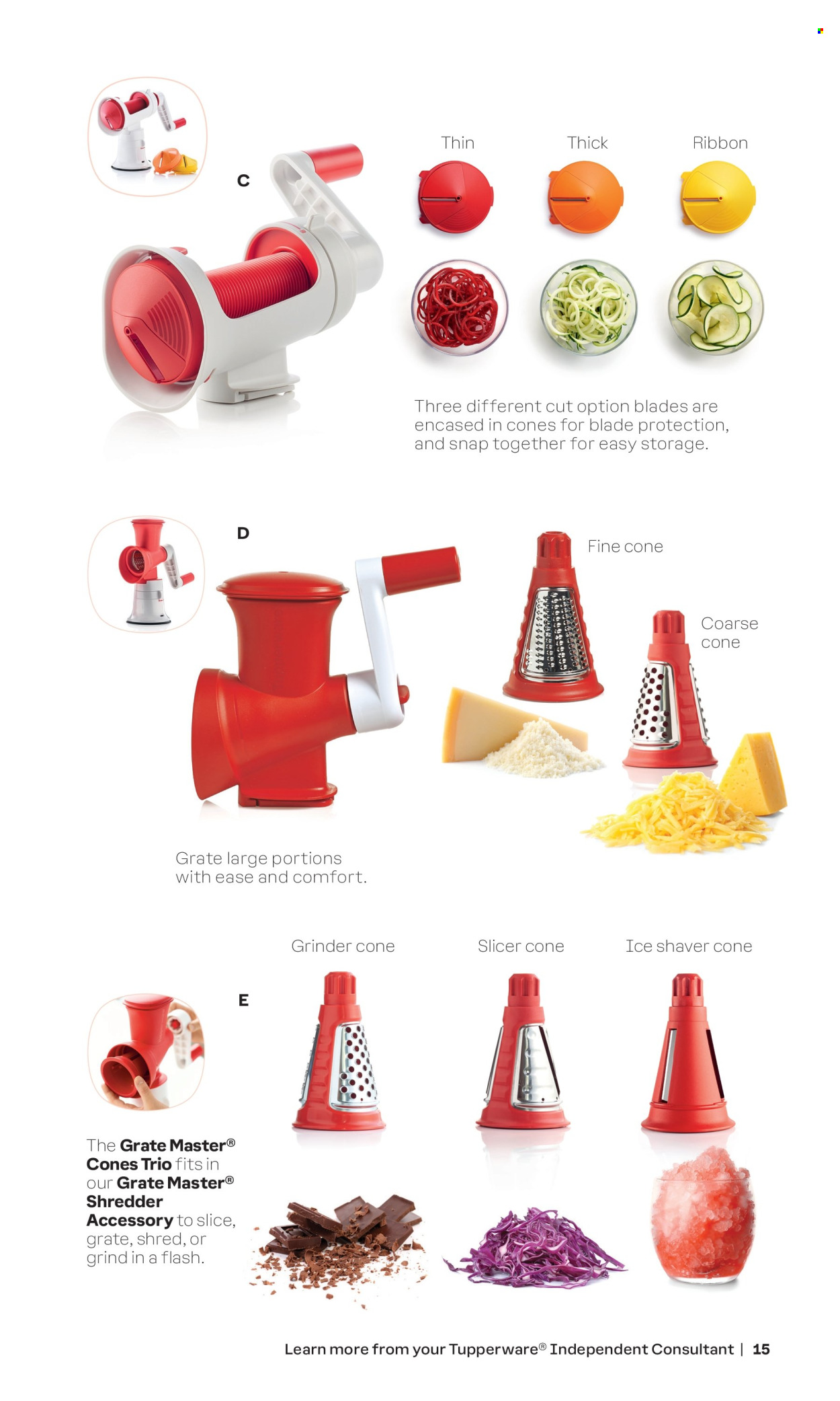 thumbnail - Tupperware Flyer - Sales products - slicer, ice shaver, ribbon, grinder. Page 15.