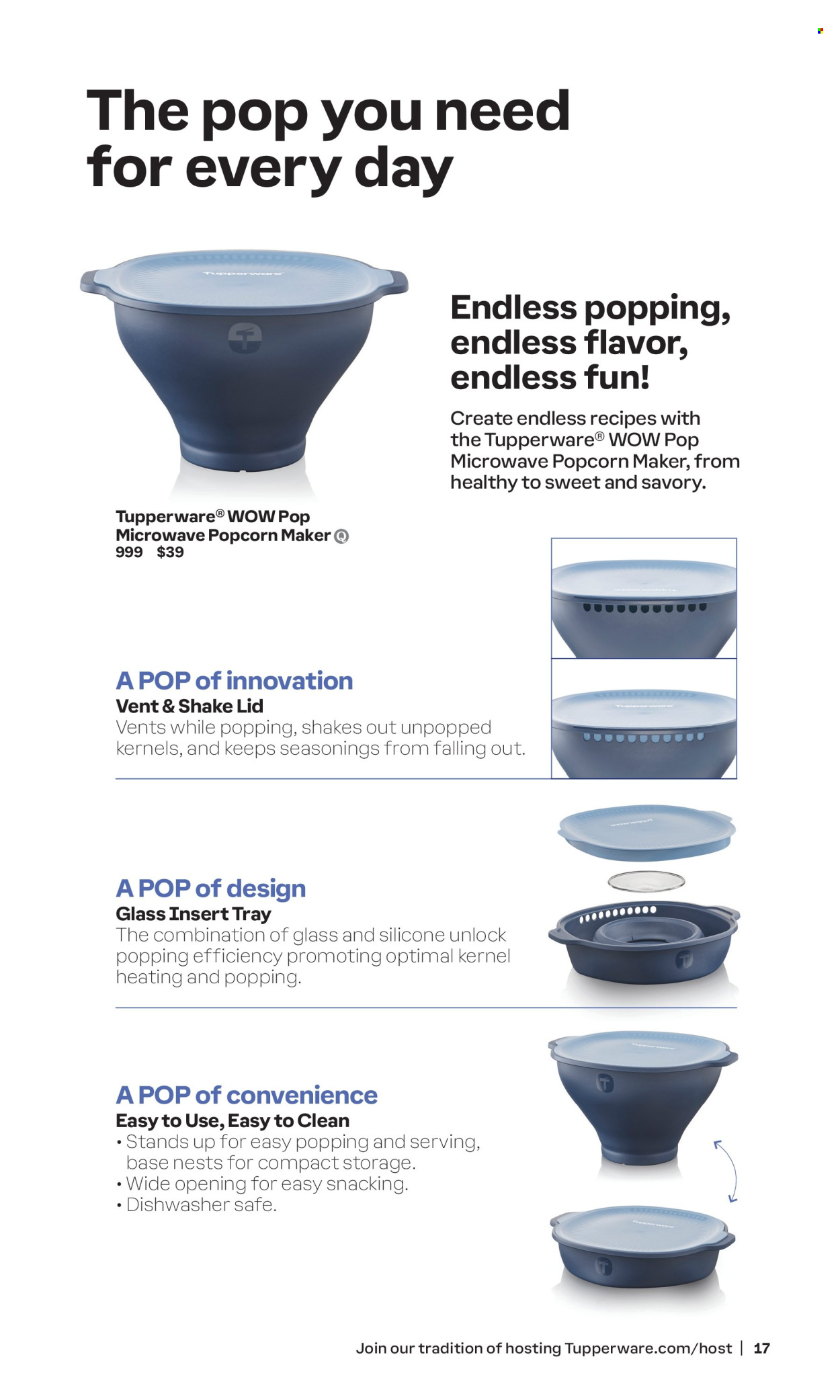 thumbnail - Tupperware Flyer - Sales products - lid, tray, popcorn maker. Page 17.