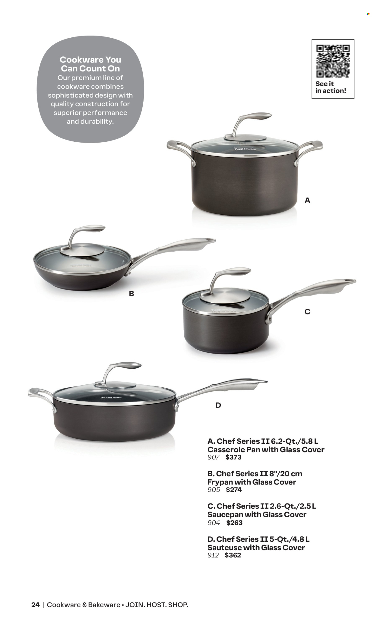 thumbnail - Tupperware Flyer - Sales products - cookware set, pan, casserole, saucepan, bakeware, frying pan. Page 24.