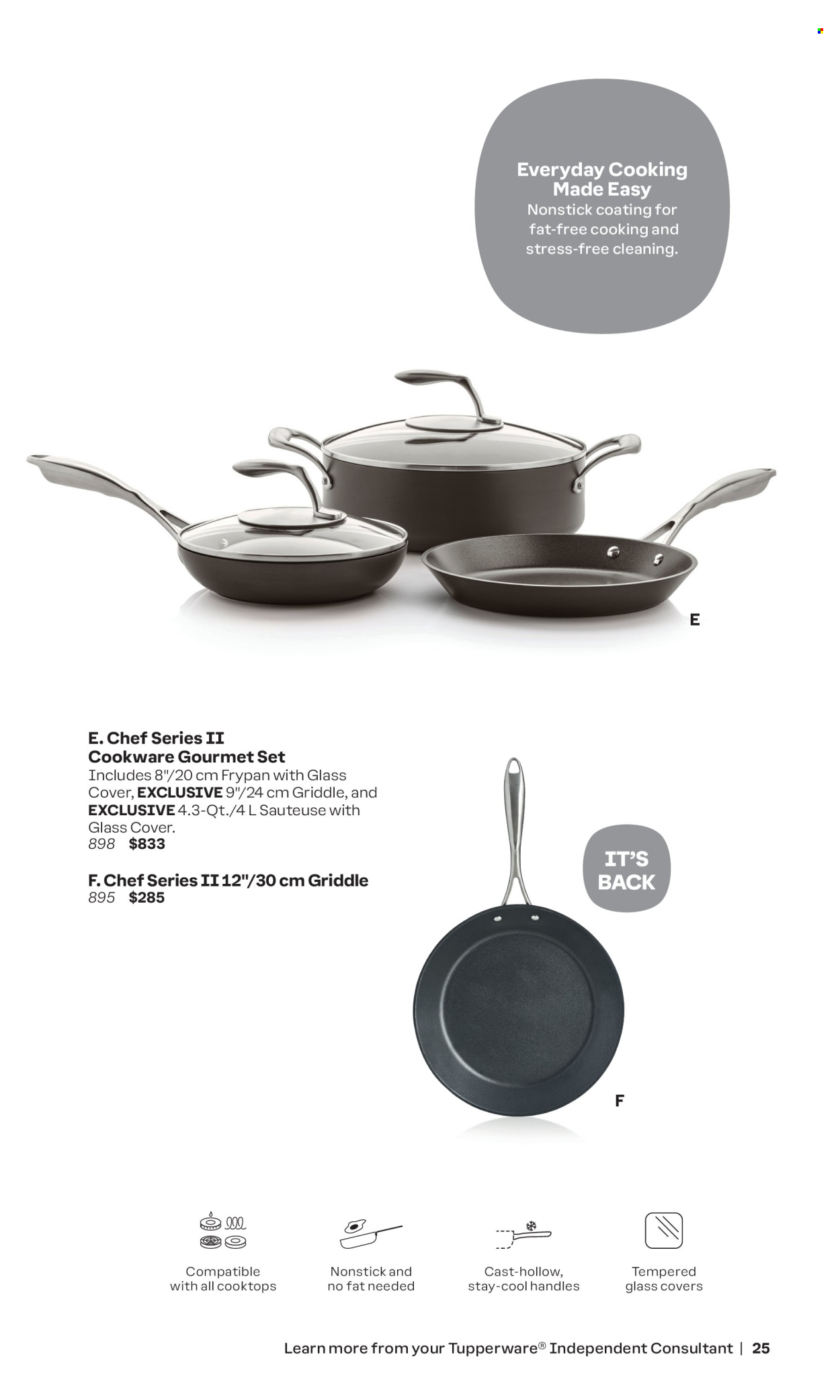 thumbnail - Tupperware Flyer - Sales products - cookware set, frying pan. Page 25.