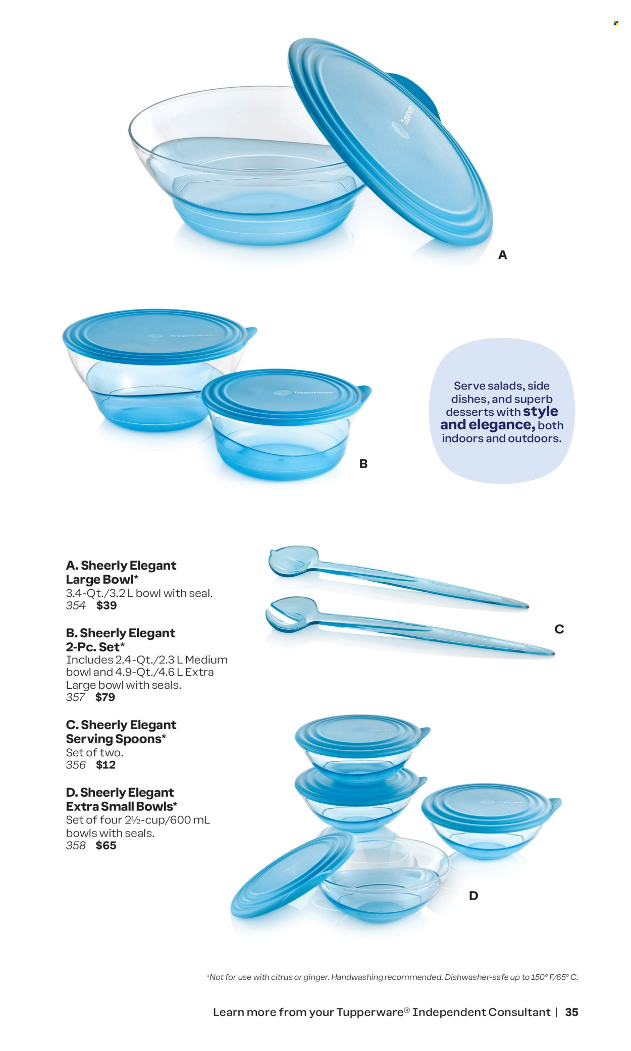thumbnail - Tupperware Flyer - Sales products - safe, spoon, cup. Page 35.