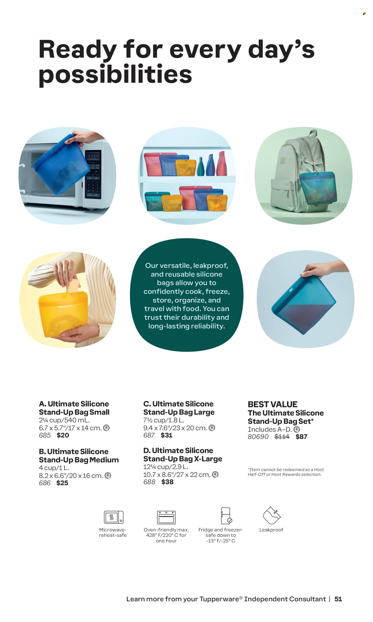 thumbnail - Tupperware Flyer - Sales products - safe, cup, bag. Page 51.