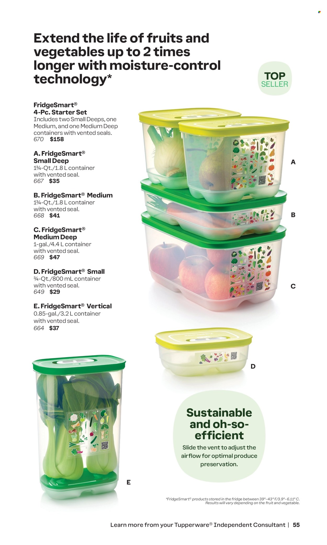 thumbnail - Tupperware Flyer - Sales products - container, FridgeSmart. Page 55.