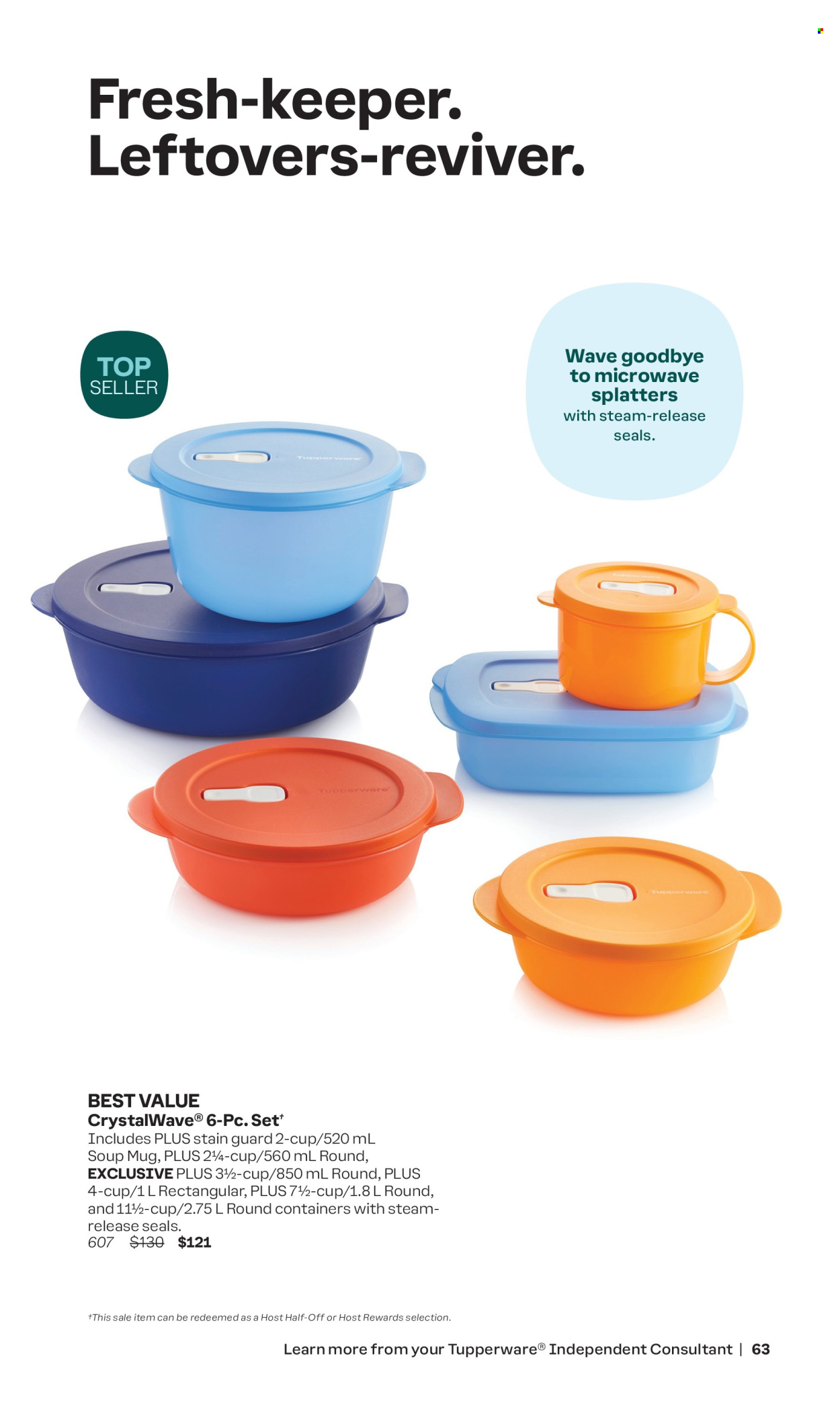 thumbnail - Tupperware Flyer - Sales products - mug, container. Page 63.