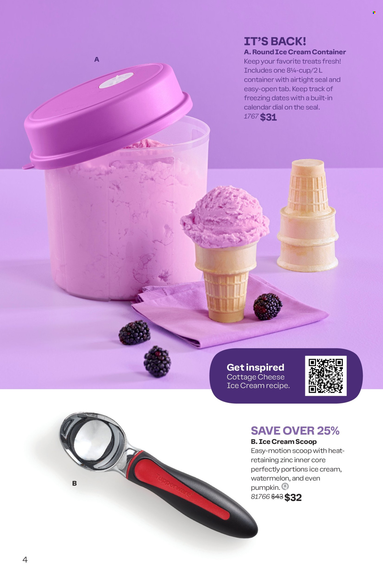 thumbnail - Tupperware Flyer - April 25, 2024 - May 29, 2024 - Sales products - container, ice cream scoop, calendar. Page 4.