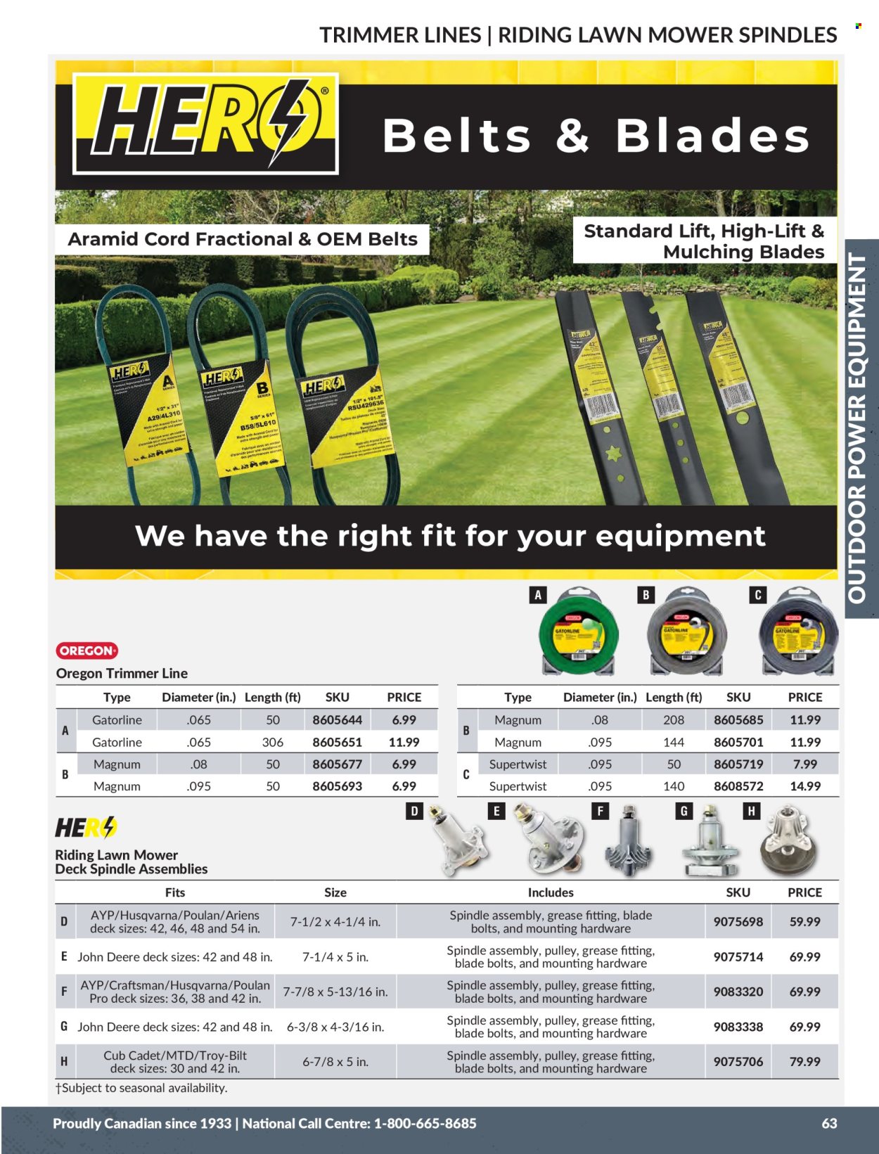 thumbnail - Princess Auto Flyer - Sales products - John Deere, bolt, Craftsman, Husqvarna, string trimmer, lawn mower, trimmer line. Page 65.