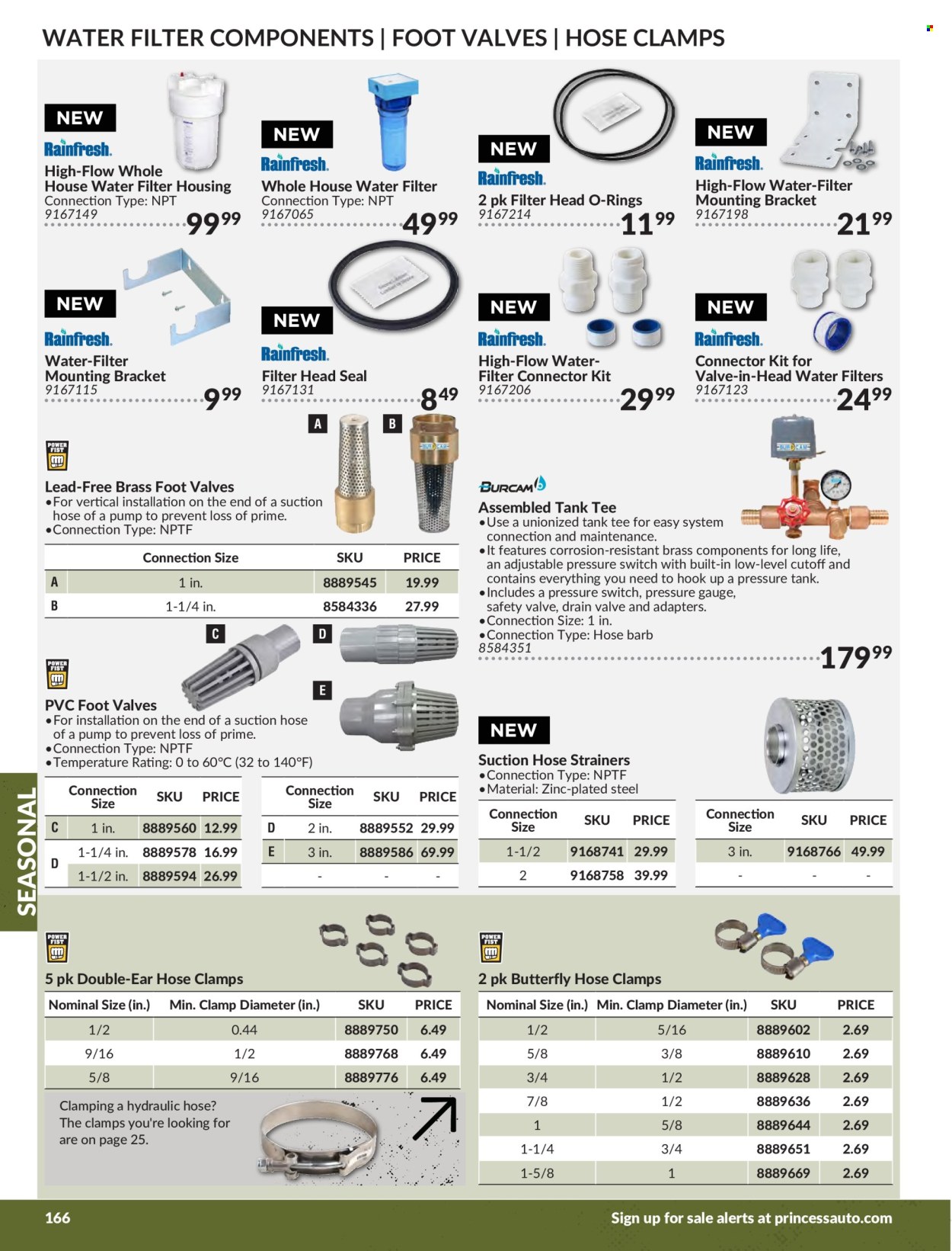thumbnail - Princess Auto Flyer - Sales products - o-rings, clamp, gauge, water filter. Page 168.