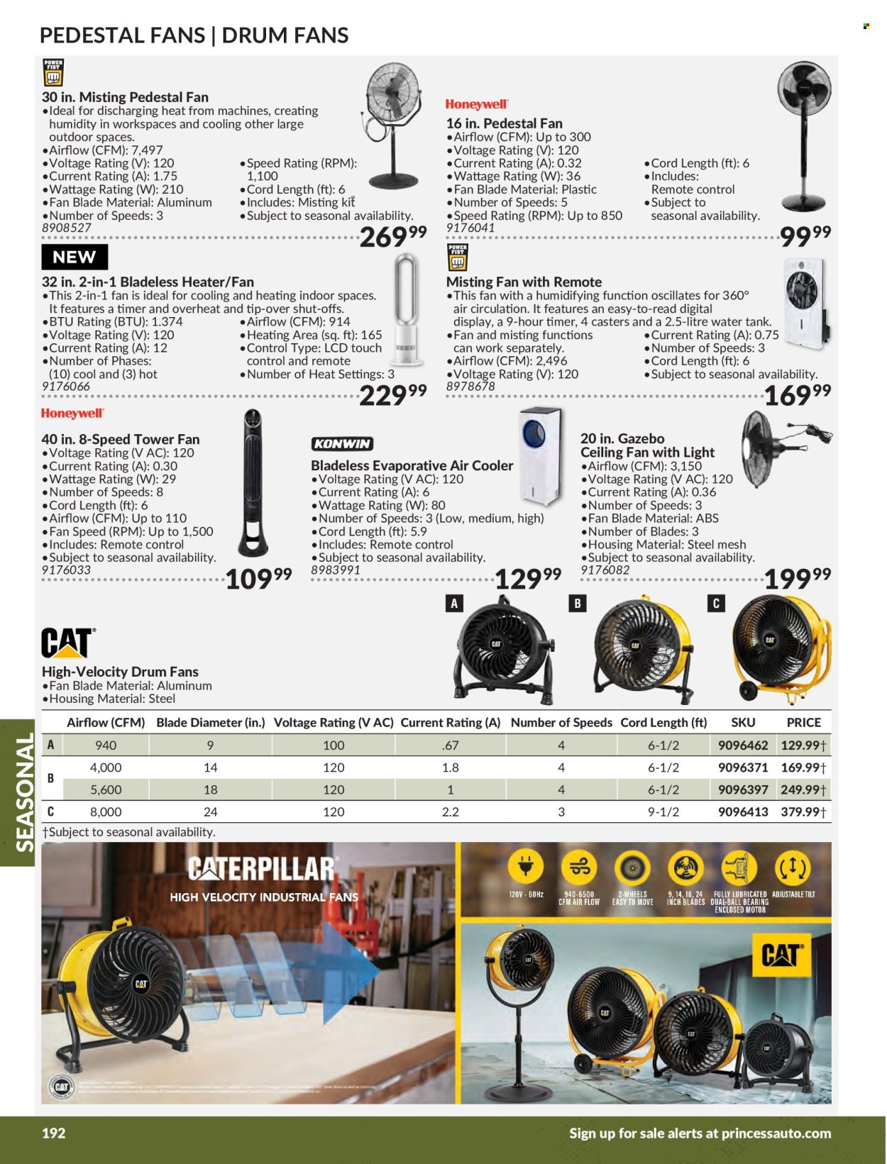 thumbnail - Princess Auto Flyer - Sales products - ceiling fan, heater, tank, gazebo. Page 194.