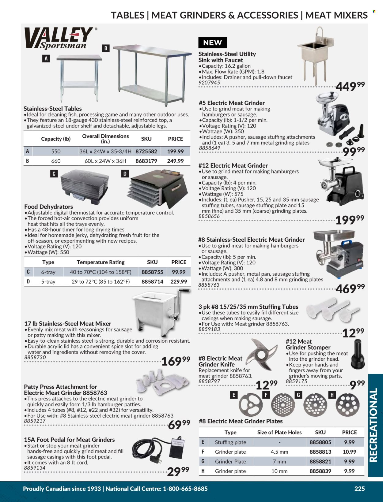 thumbnail - Princess Auto Flyer - Sales products - faucet, sink, timer, thermostat, grinder, knife, table, gauge. Page 229.