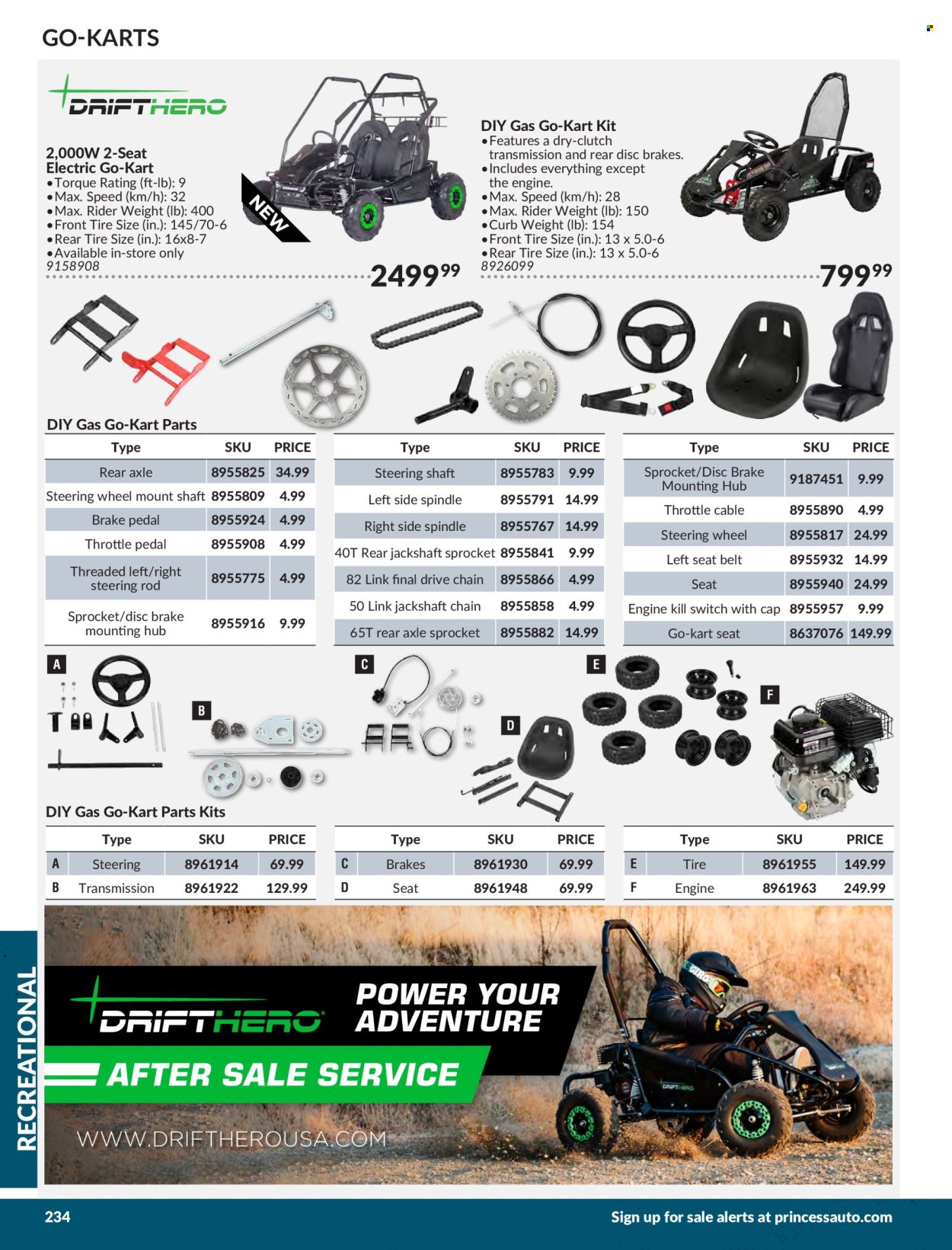 thumbnail - Princess Auto Flyer - Sales products - switch, mini bike, go-kart. Page 238.