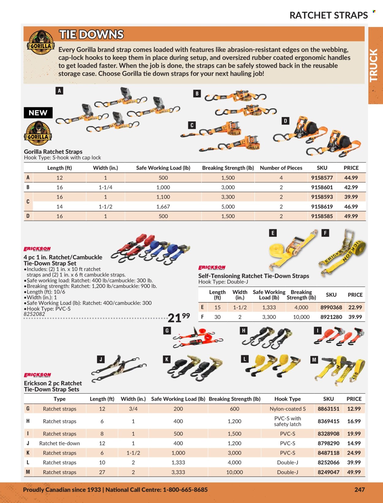 thumbnail - Princess Auto Flyer - Sales products - hand tools, strap, tie downs. Page 251.