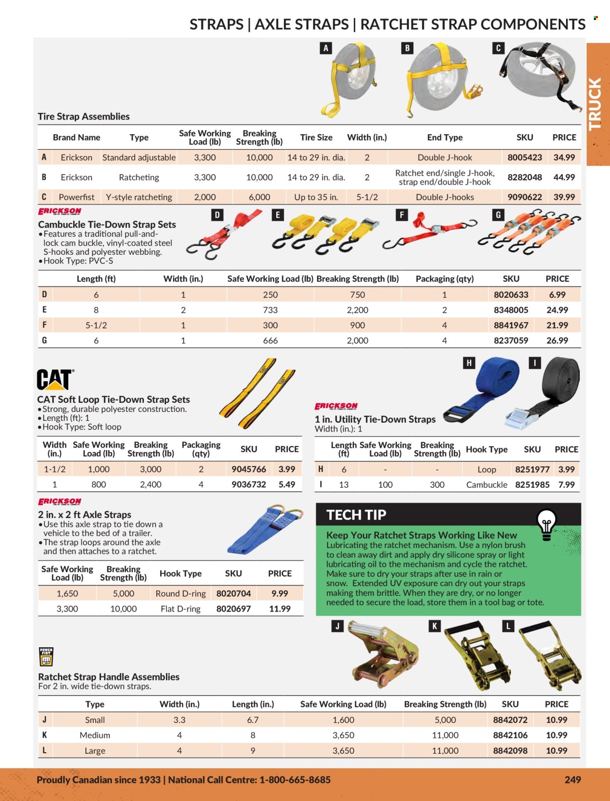 thumbnail - Princess Auto Flyer - Sales products - hook, tote, hand tools, brush, ratchet strap, strap, tool bag, vehicle, silicone spray. Page 253.