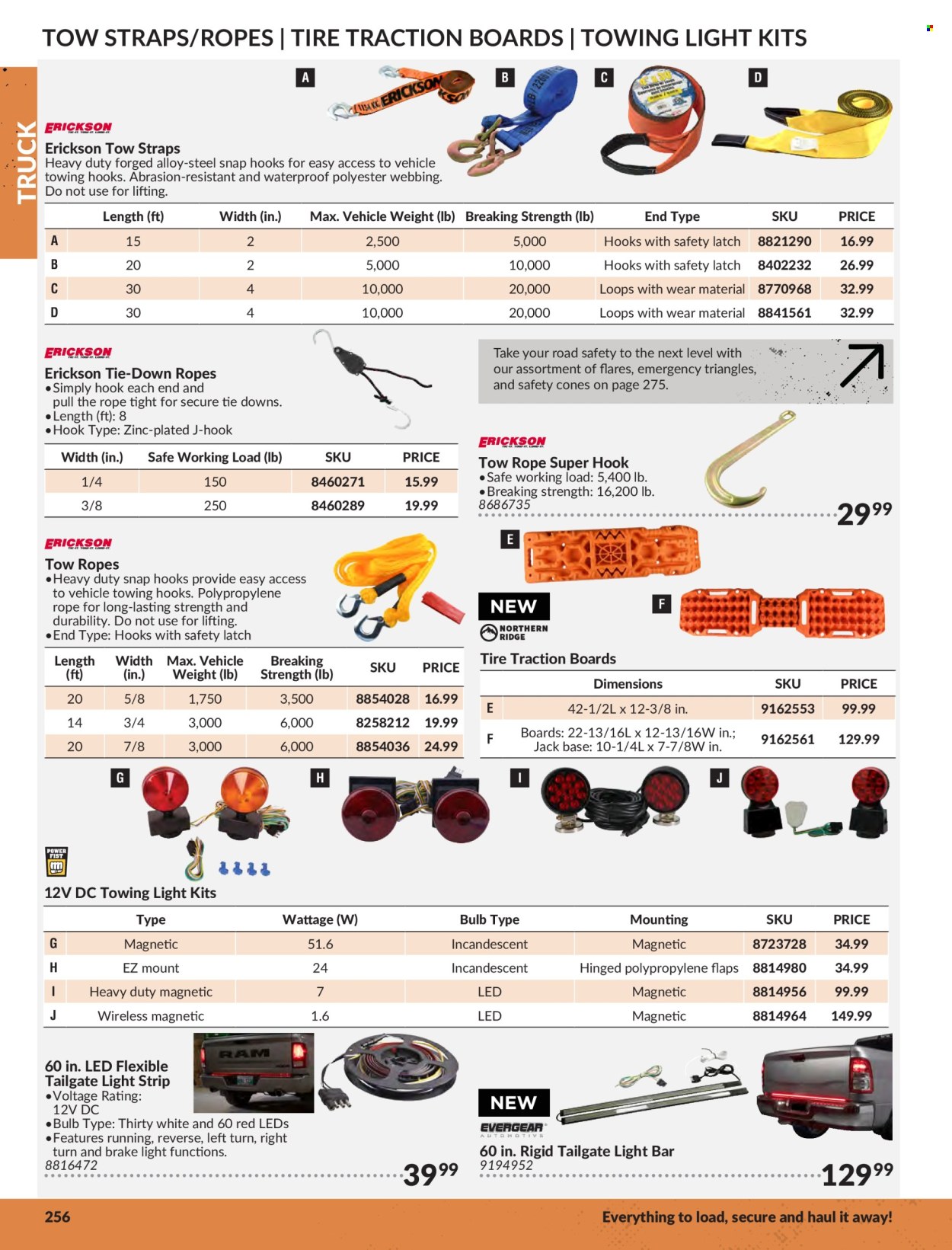 thumbnail - Princess Auto Flyer - Sales products - light strip, hook, rope, snap hooks, vehicle, tie downs. Page 260.