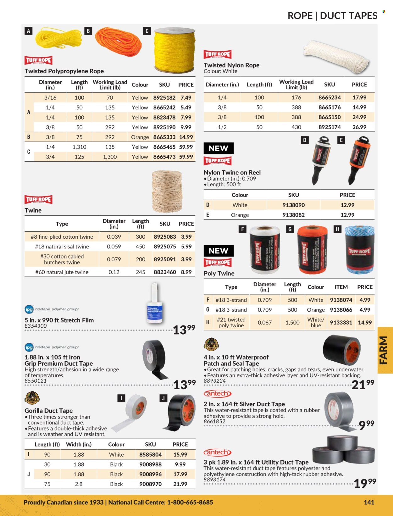 thumbnail - Princess Auto Flyer - Sales products - adhesive, duct tape, rope. Page 143.