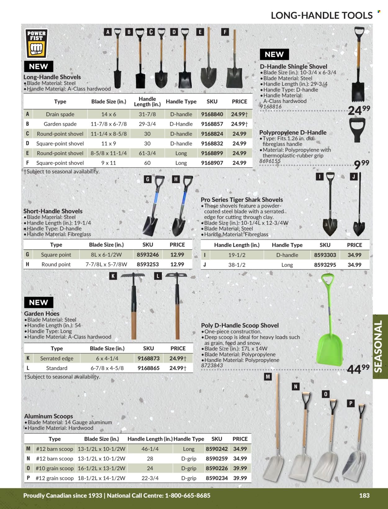 thumbnail - Princess Auto Flyer - Sales products - shingle, shovel, spade, gauge. Page 185.