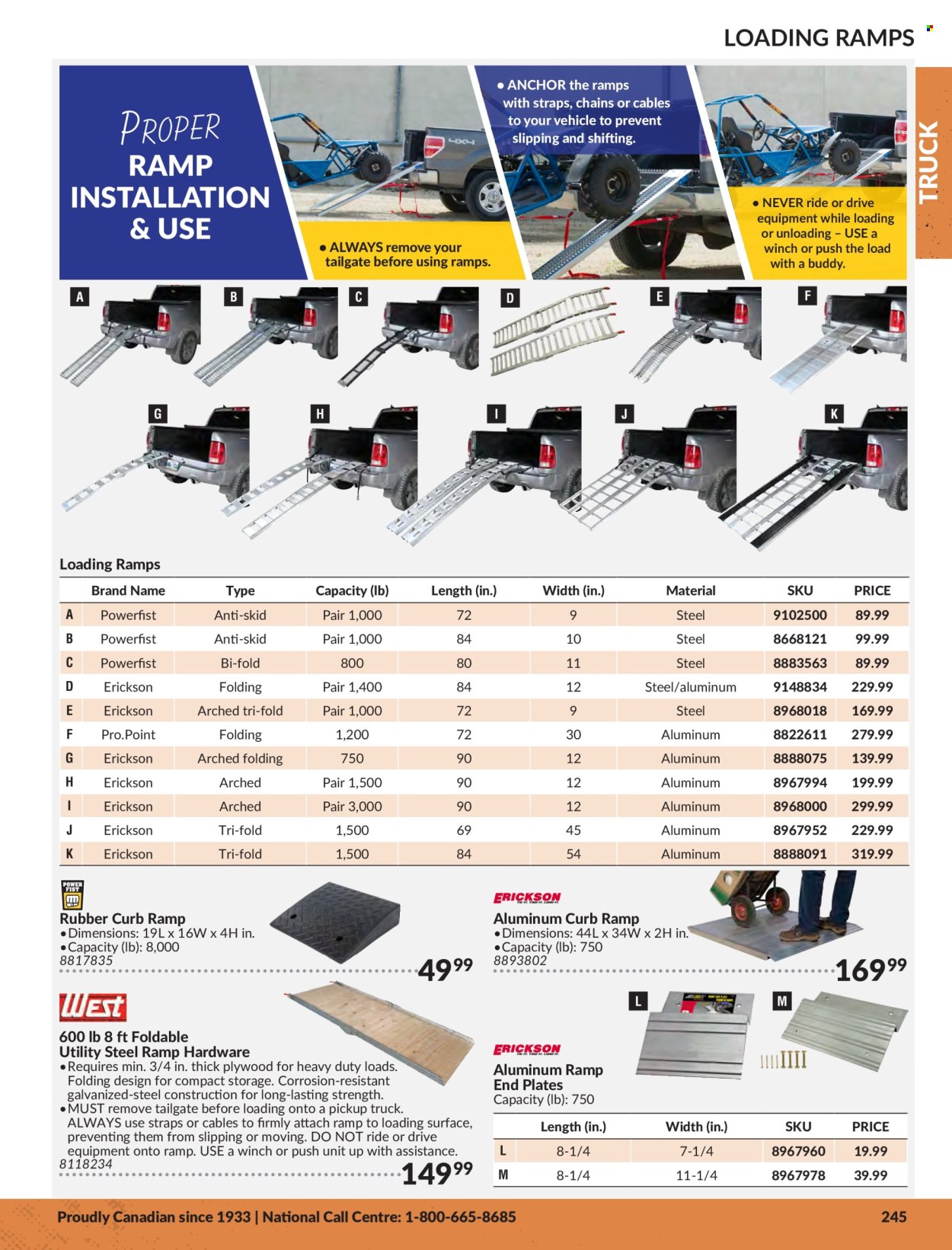 thumbnail - Princess Auto Flyer - Sales products - plywood, trailer, winch, car ramps. Page 249.