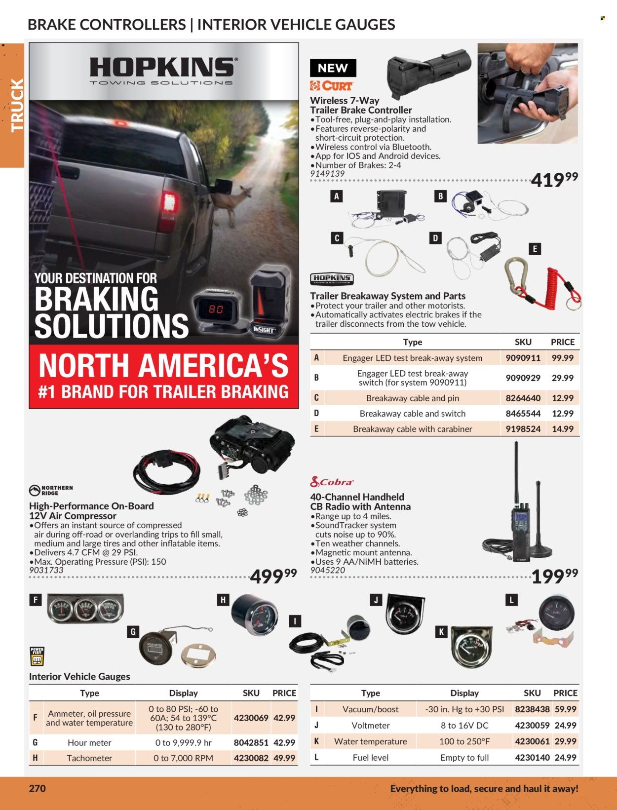 thumbnail - Princess Auto Flyer - Sales products - switch, plug, air compressor, compressor, vehicle, radio, brake controller, battery, tires. Page 274.