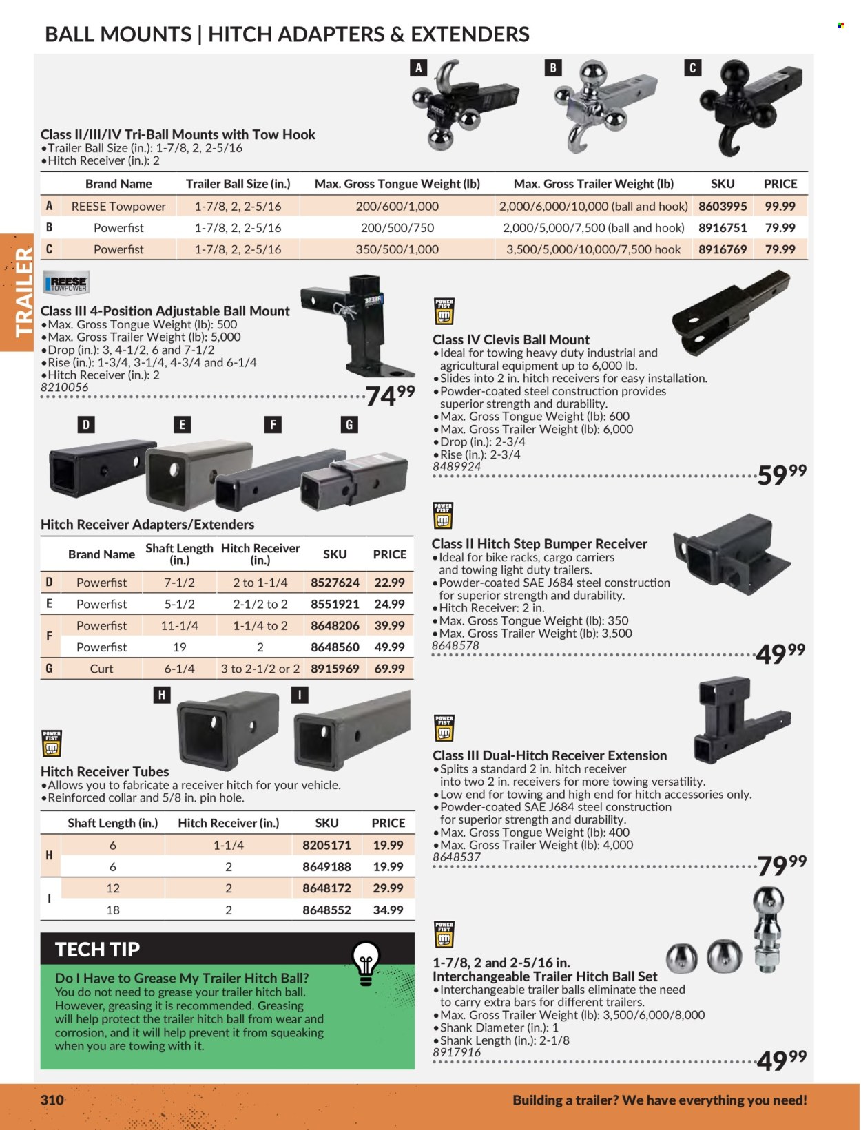 thumbnail - Princess Auto Flyer - Sales products - hook, Reese Towpower, receiver, bike rack, hitch step. Page 314.