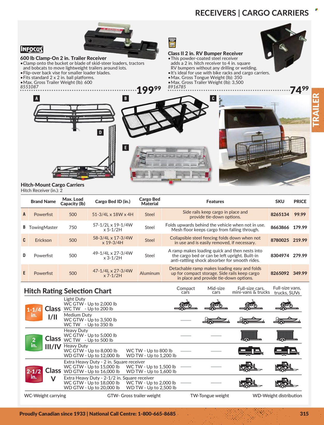 thumbnail - Princess Auto Flyer - Sales products - bolt, receiver, trailer, clamp, bike rack, vehicle. Page 319.