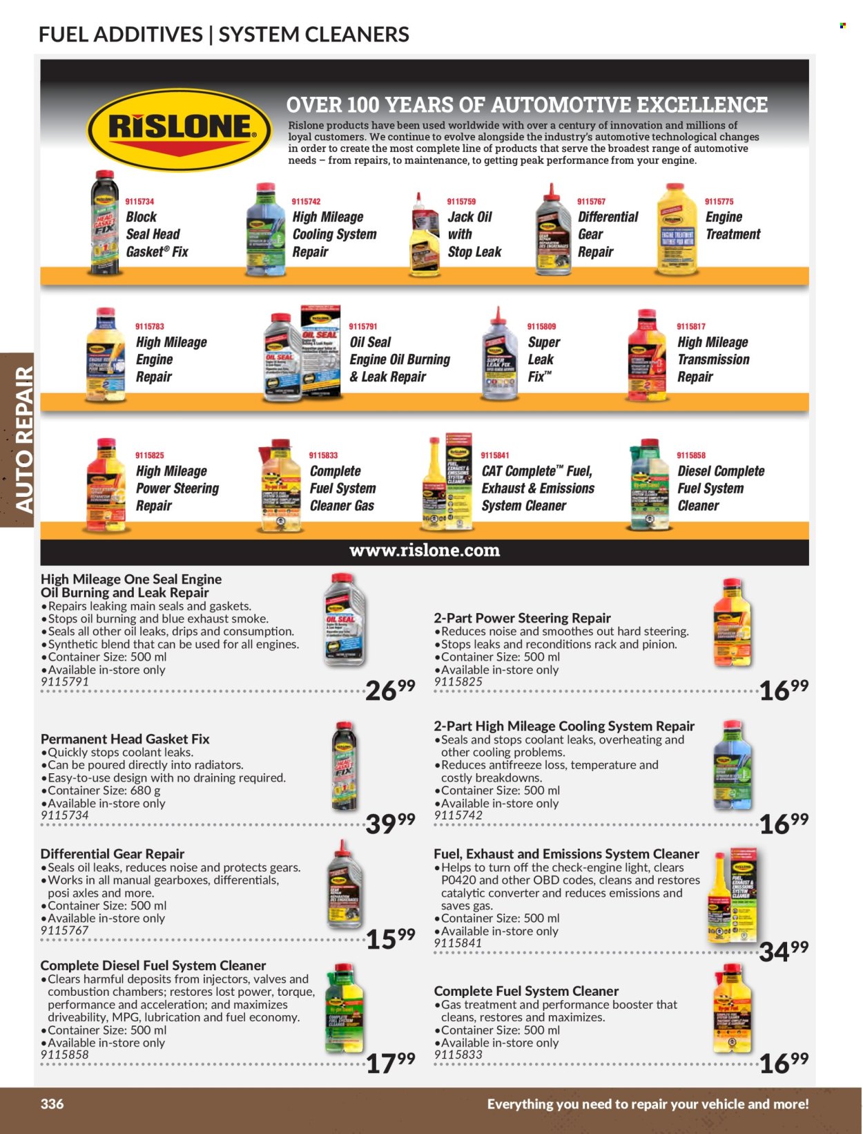 thumbnail - Princess Auto Flyer - Sales products - container, fuel system cleaner, cleaner, antifreeze, motor oil, gas treatment. Page 340.