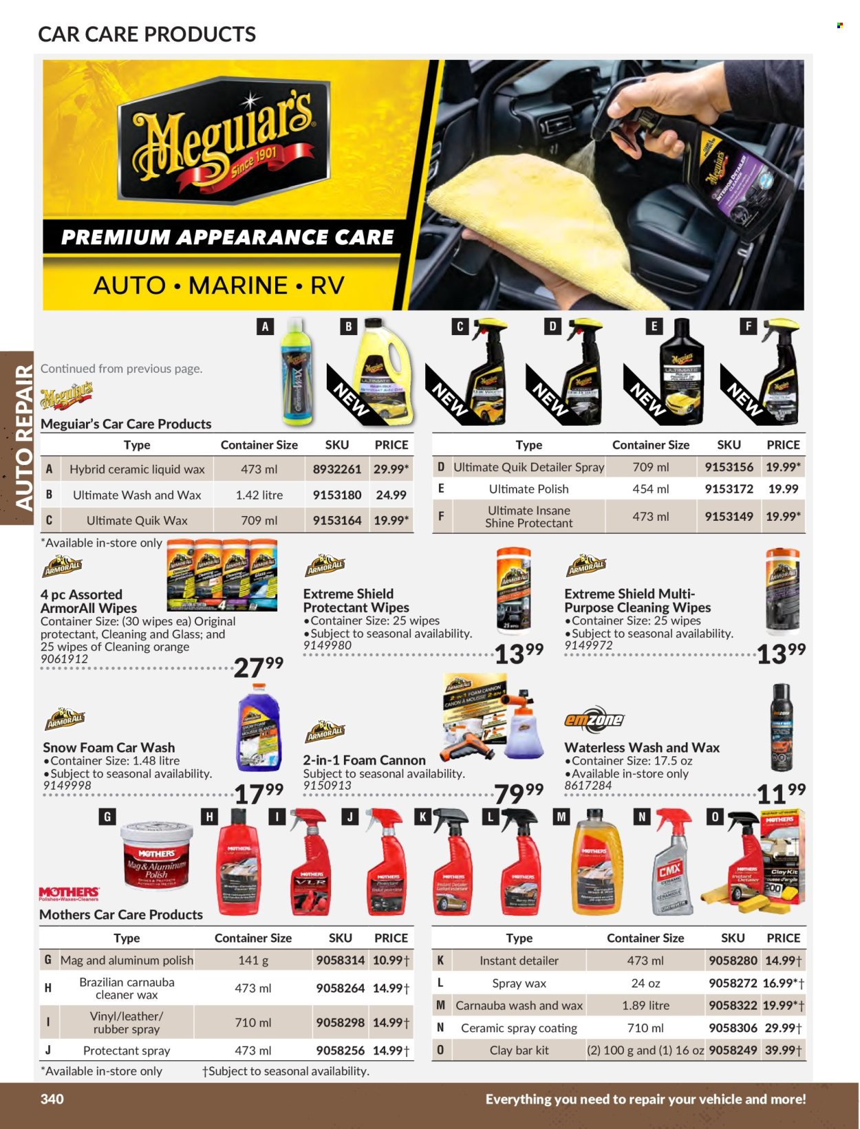 thumbnail - Princess Auto Flyer - Sales products - polish, container, cleansing wipes, cleaner, car cleaning products, ceramic spray coating. Page 344.