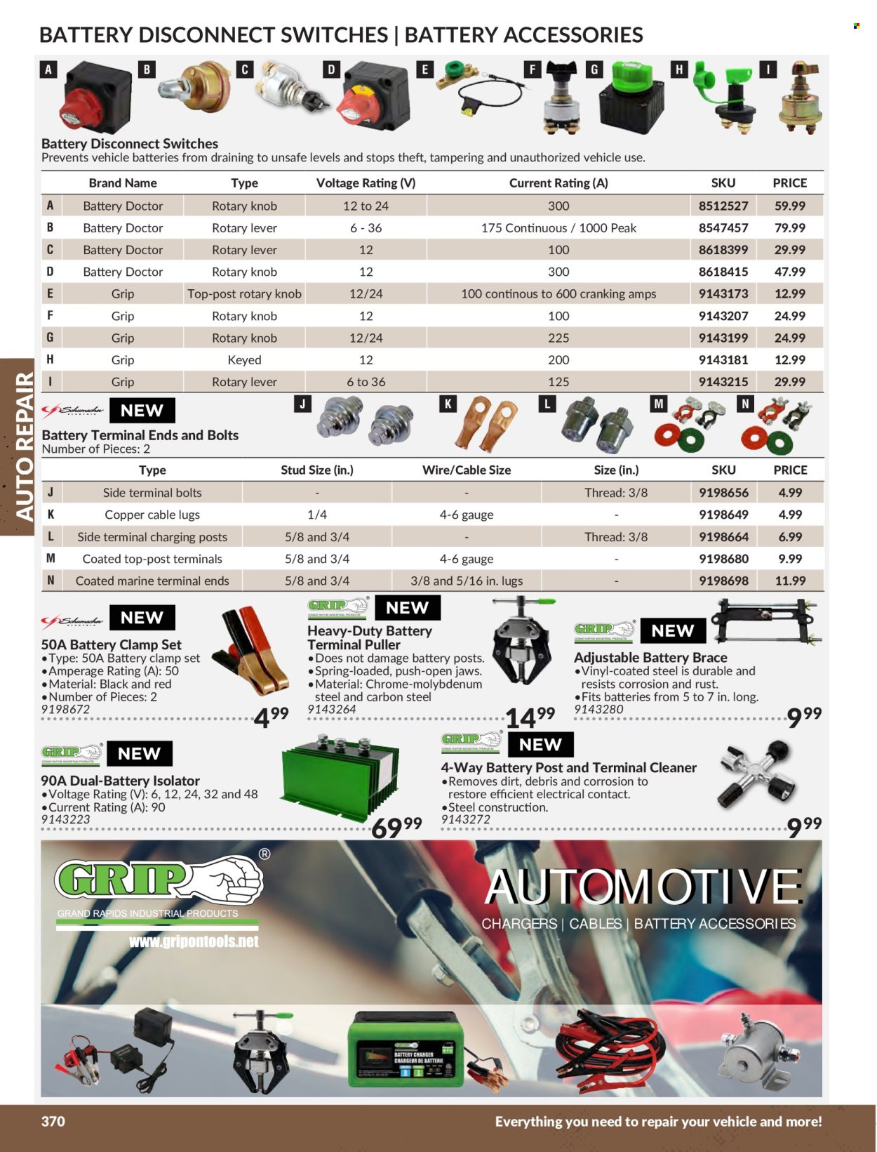 thumbnail - Princess Auto Flyer - Sales products - isolator, bolt, clamp set, clamp, gauge, battery, cleaner. Page 374.