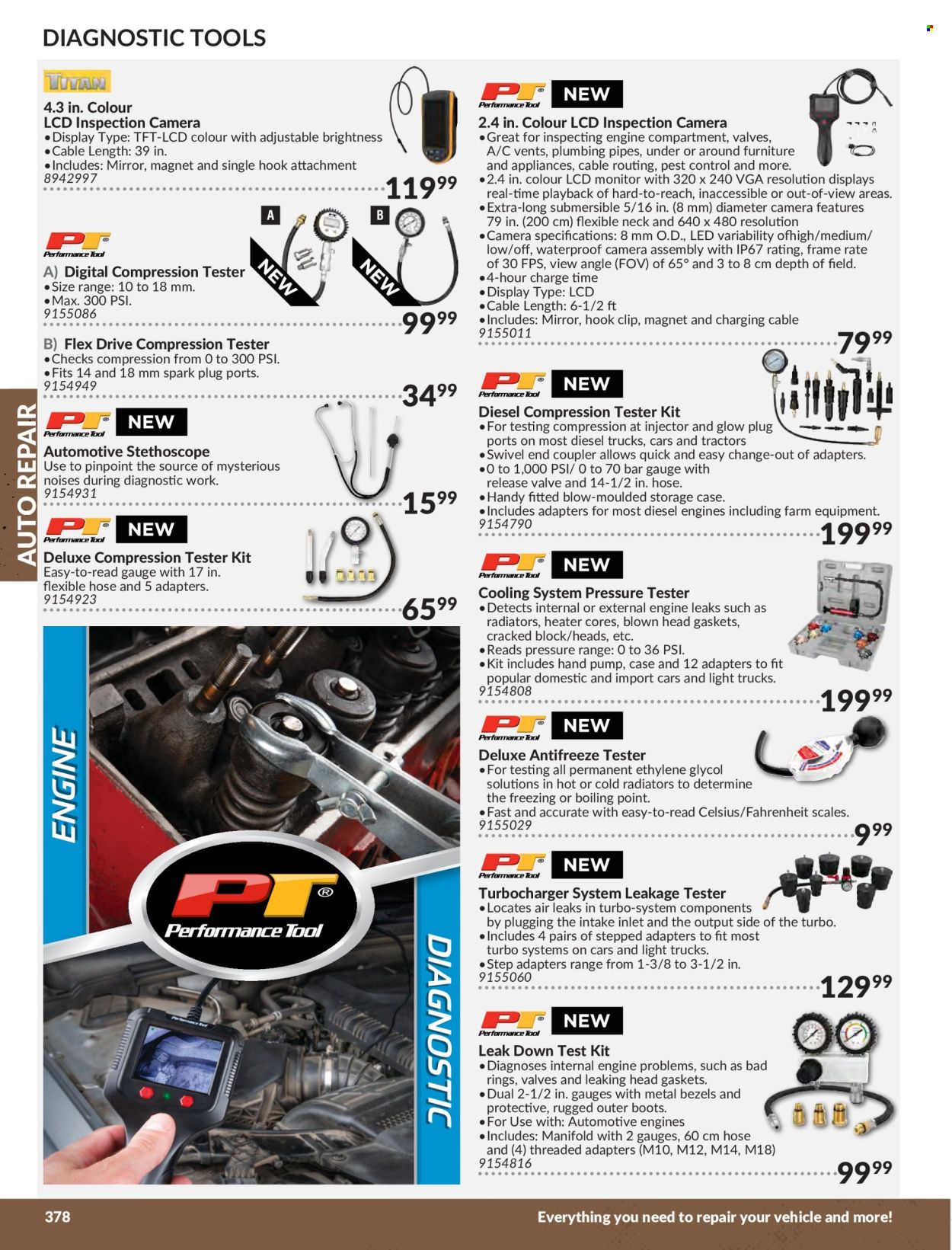 thumbnail - Princess Auto Flyer - Sales products - plug, heater, gauge, inspection camera, antifreeze. Page 382.